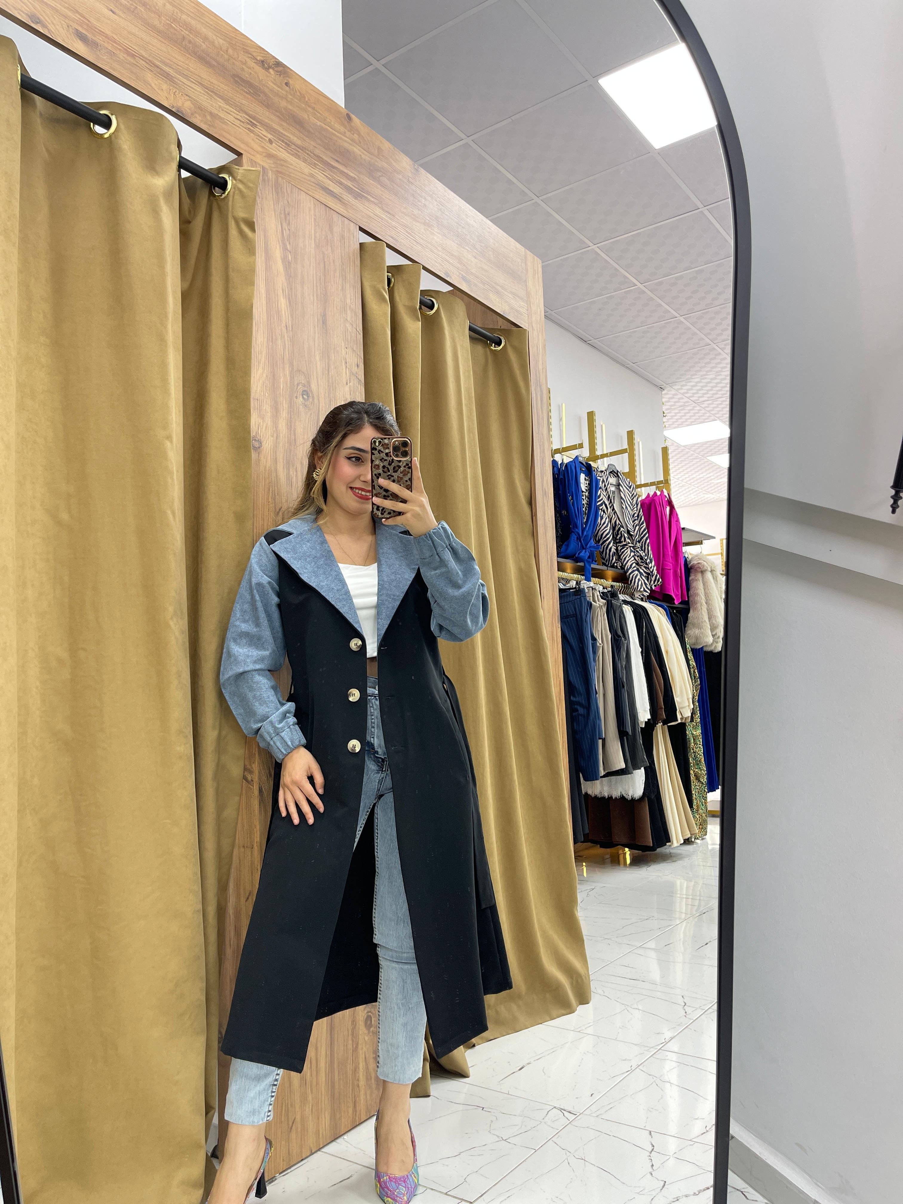 Jenni Kot Detaylı Trenç - Siyah