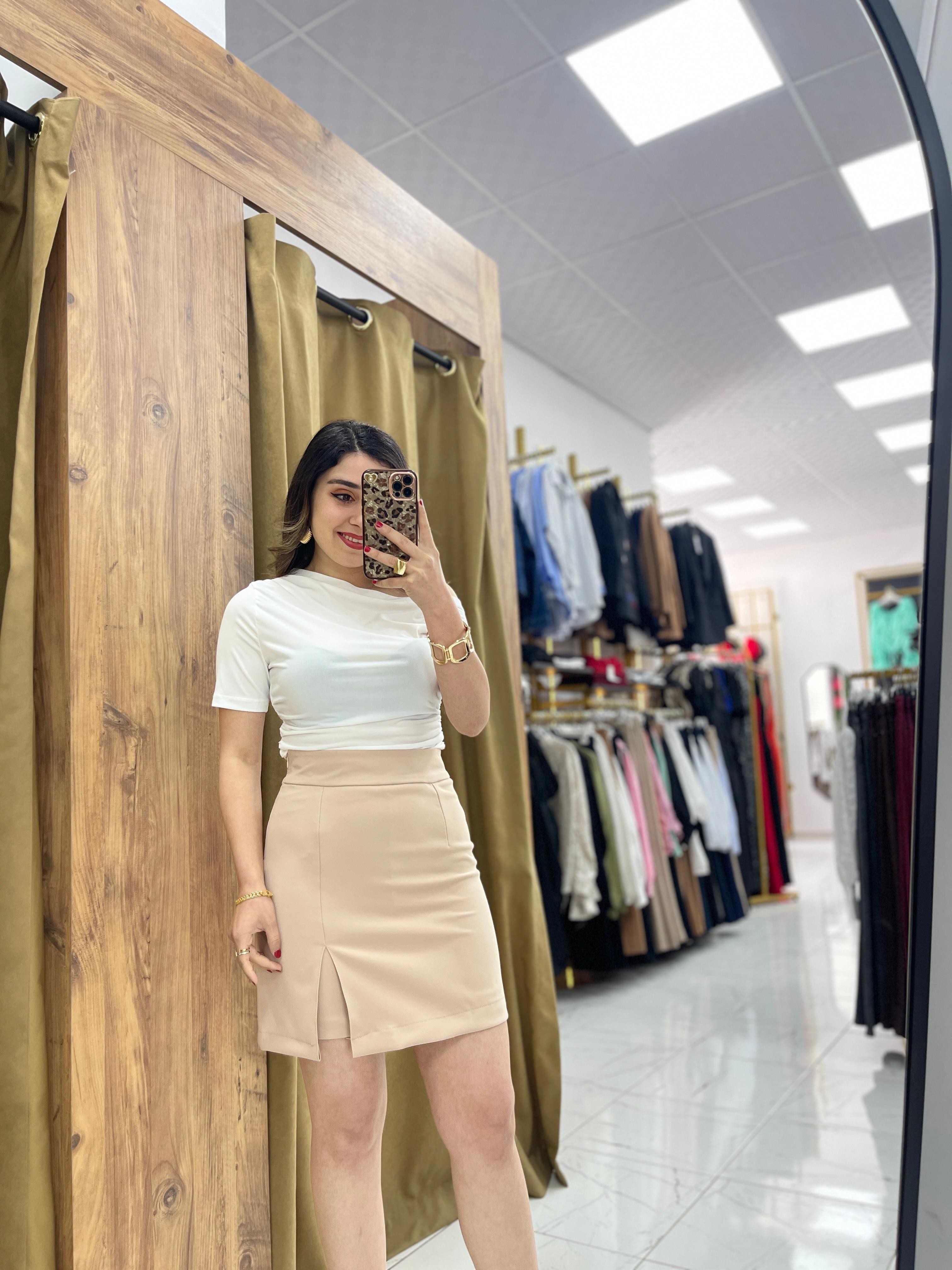 Esila Şort Etek  - Krem