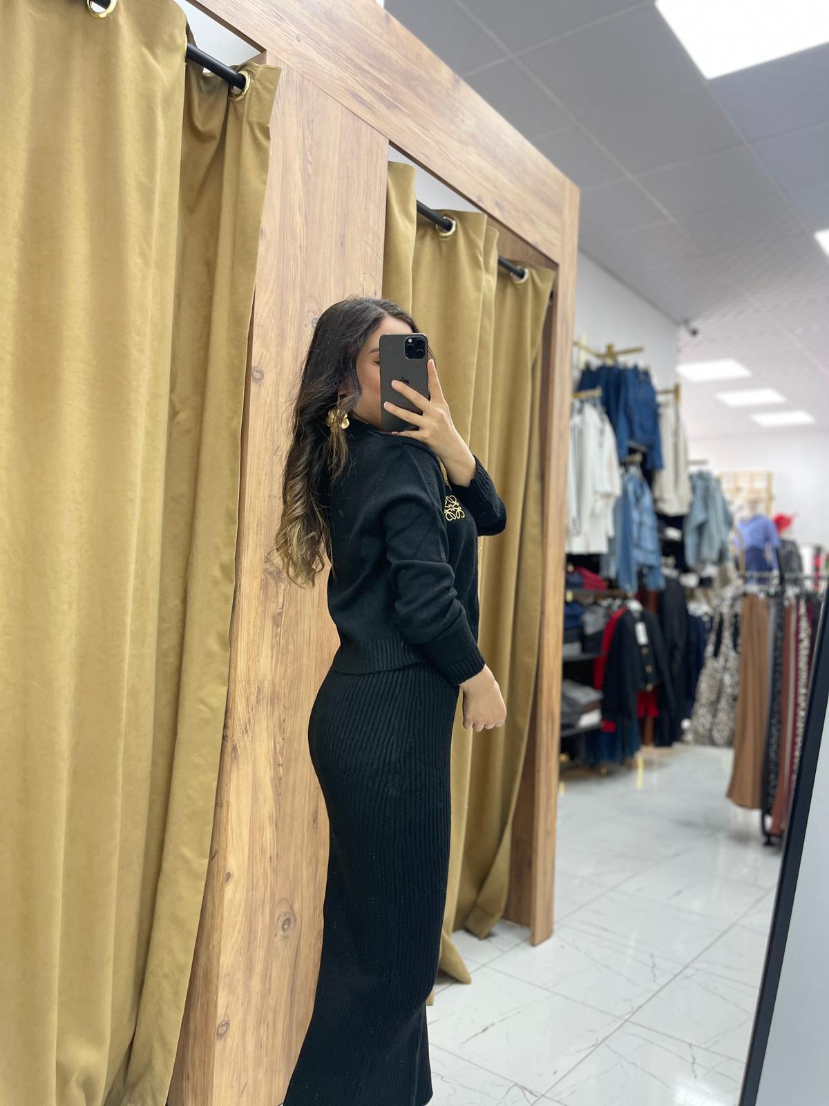 Axel Ceketli Elbise  - Siyah