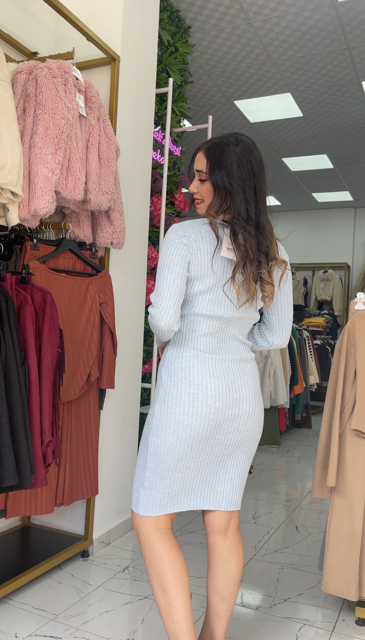 Triko Elbise - Bebe Mavisi