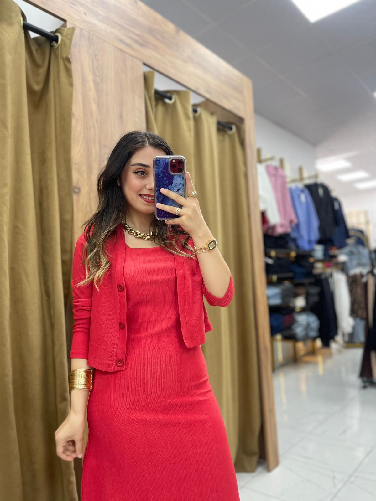 Chery Ceket Elbise - Kırmızı