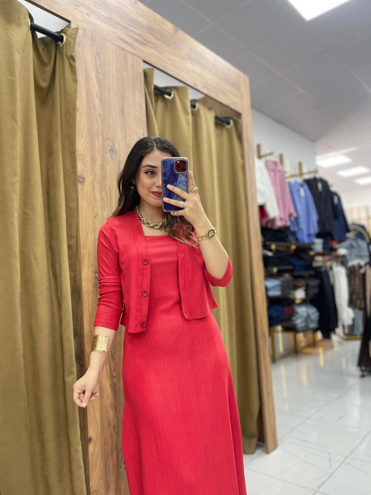 Chery Ceket Elbise - Kırmızı