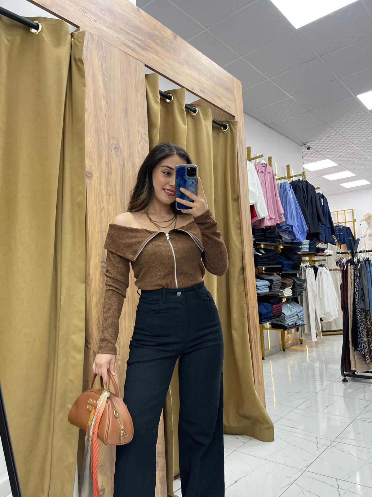 Ultra Yüksek  Bel Palazzo Kot - Siyah