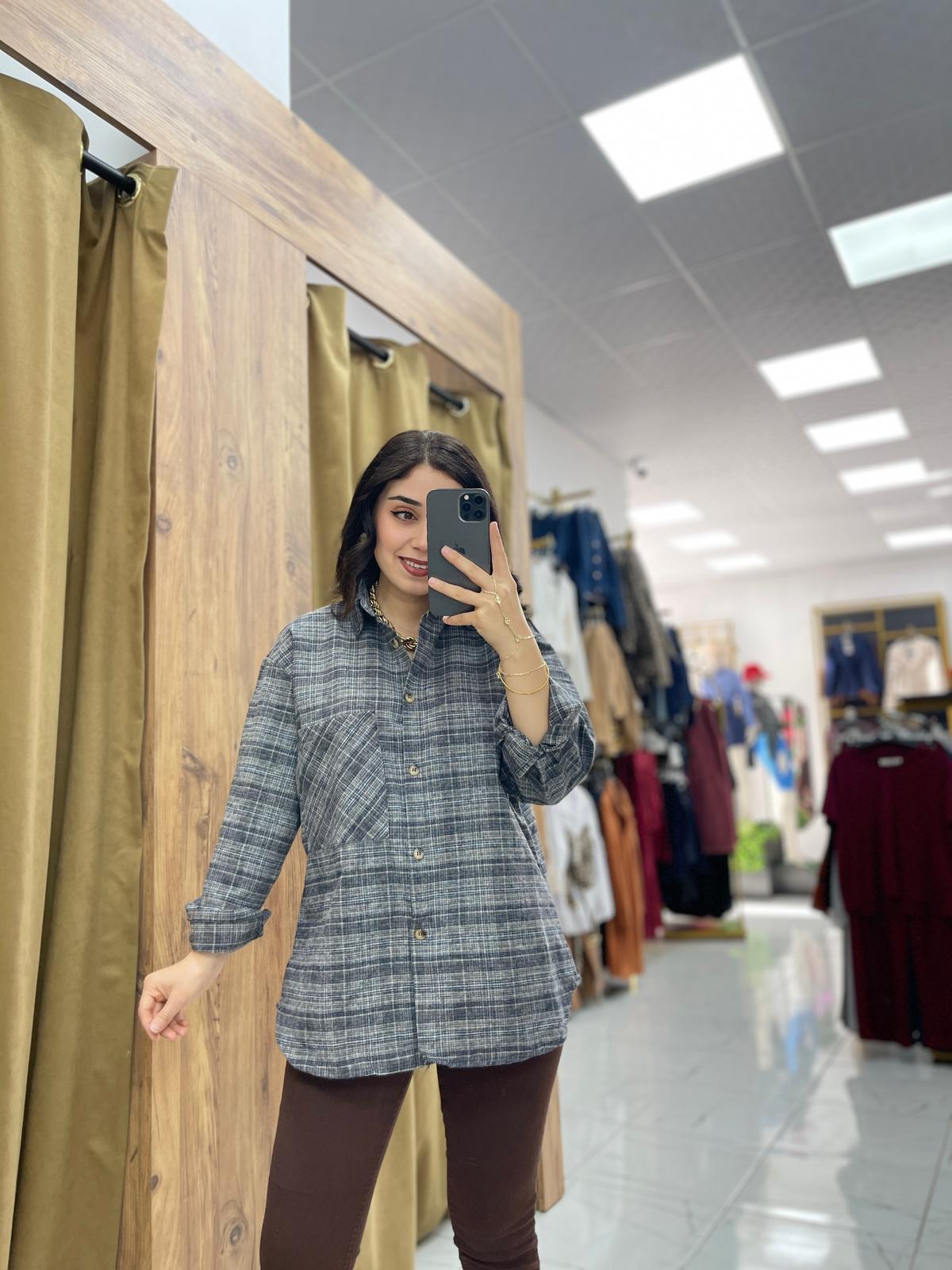 Ekose Gömlek  - Siyah