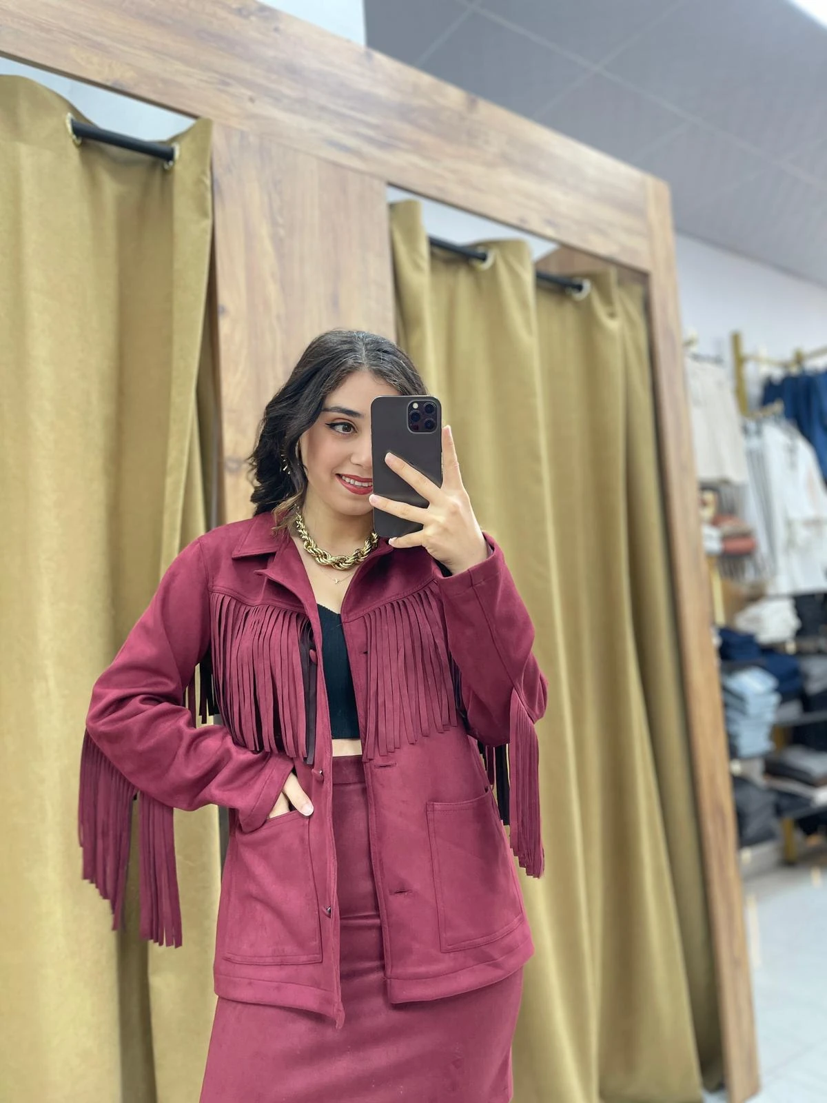 Desy  Süet Takım - Bordo