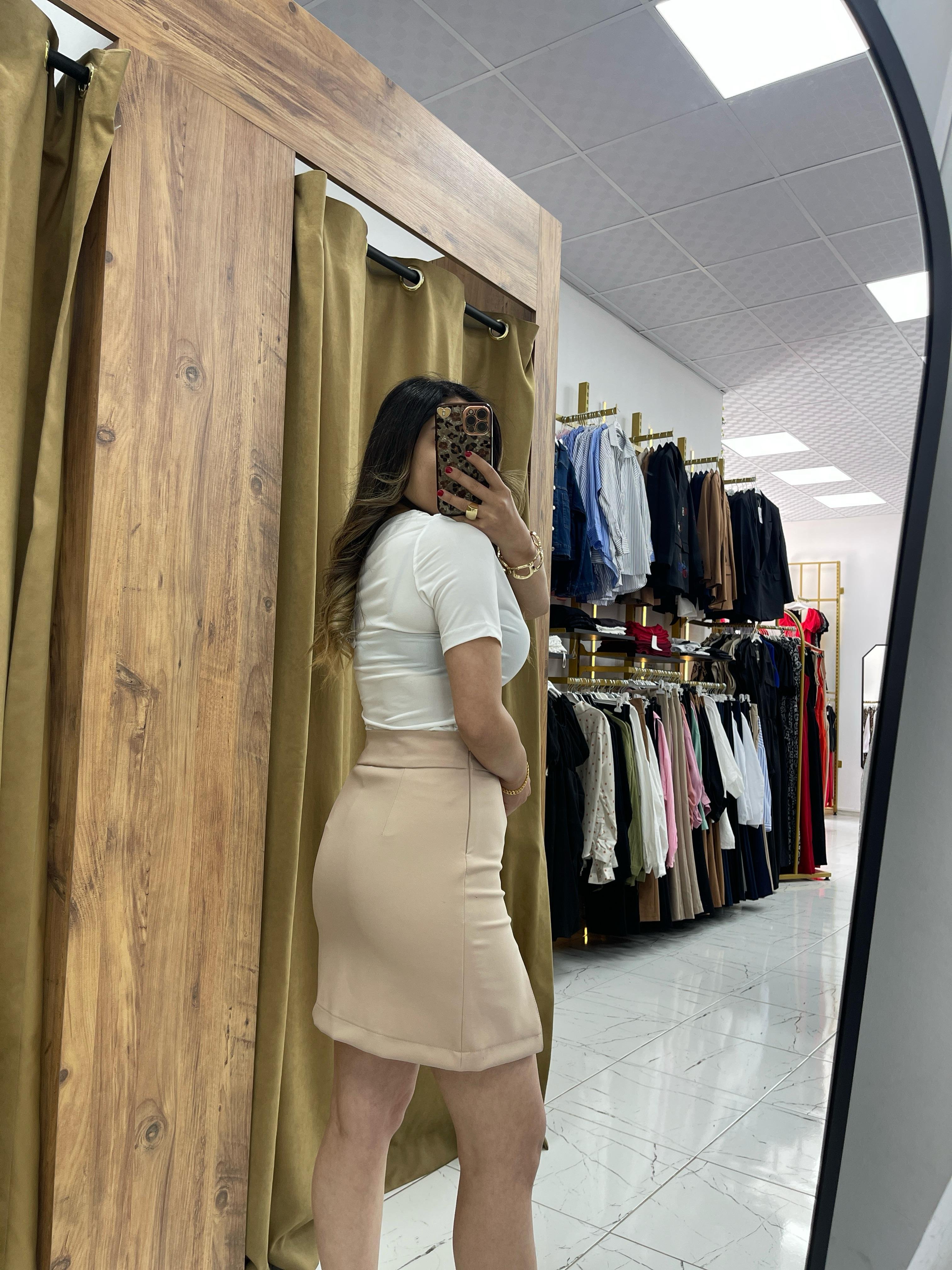Esila Şort Etek  - Krem