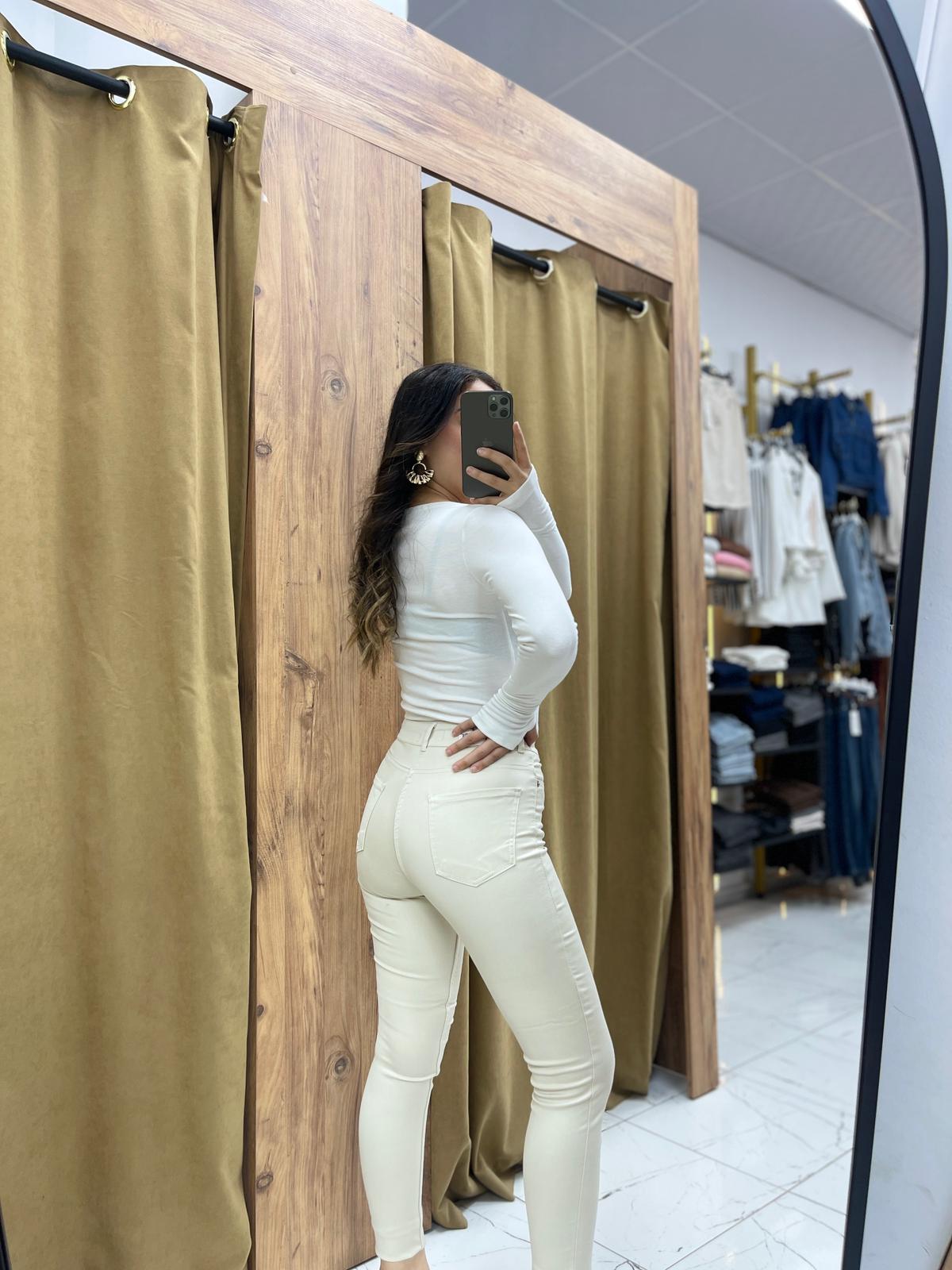 Suen Likralı Dar Paça Kot Pantolon - Krem