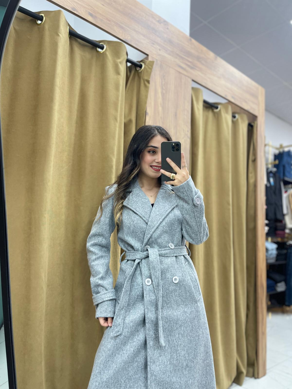 Soft Kaşe Kaban  - Gri