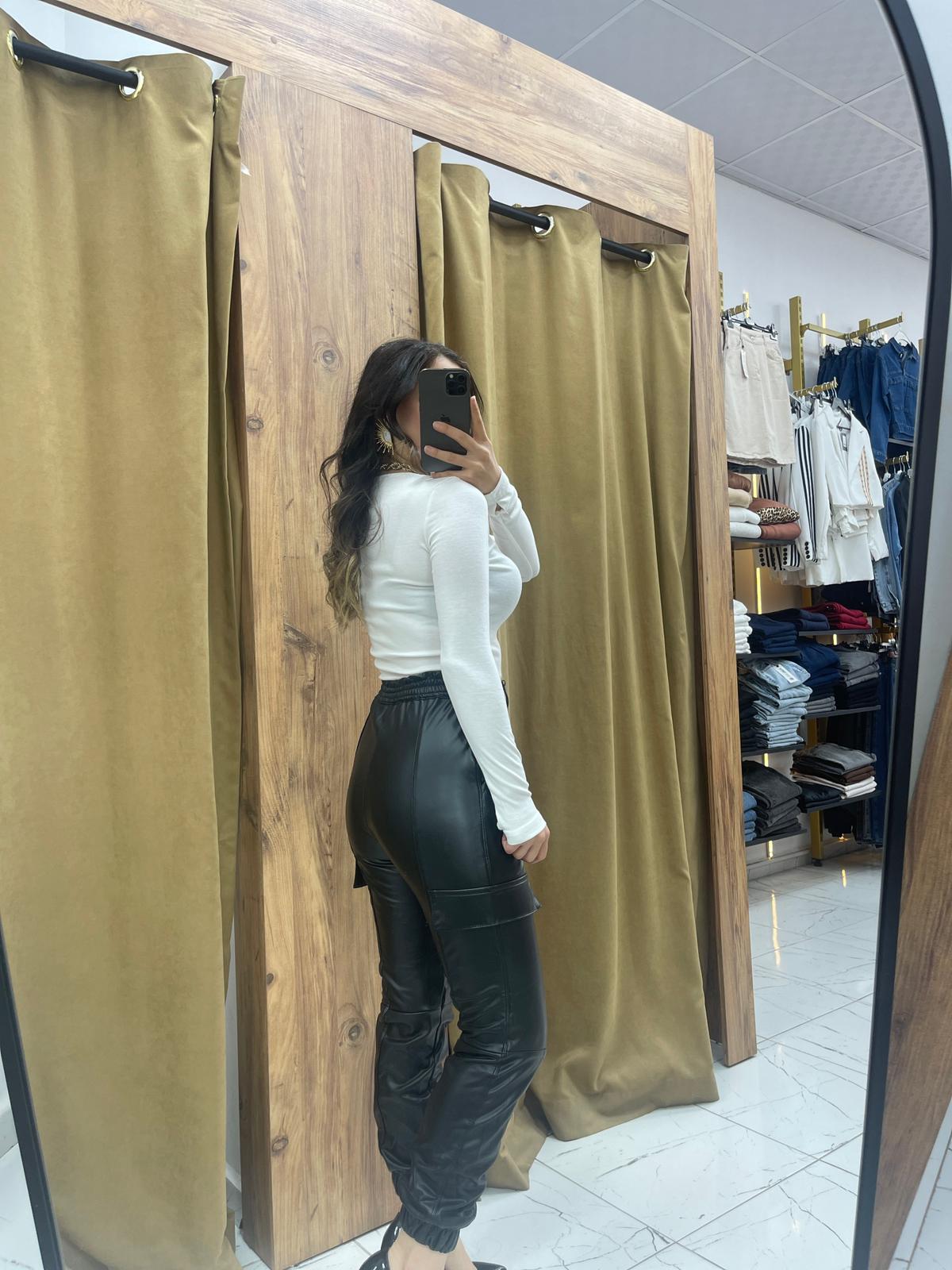 Avas Deri Pantolon  - Siyah