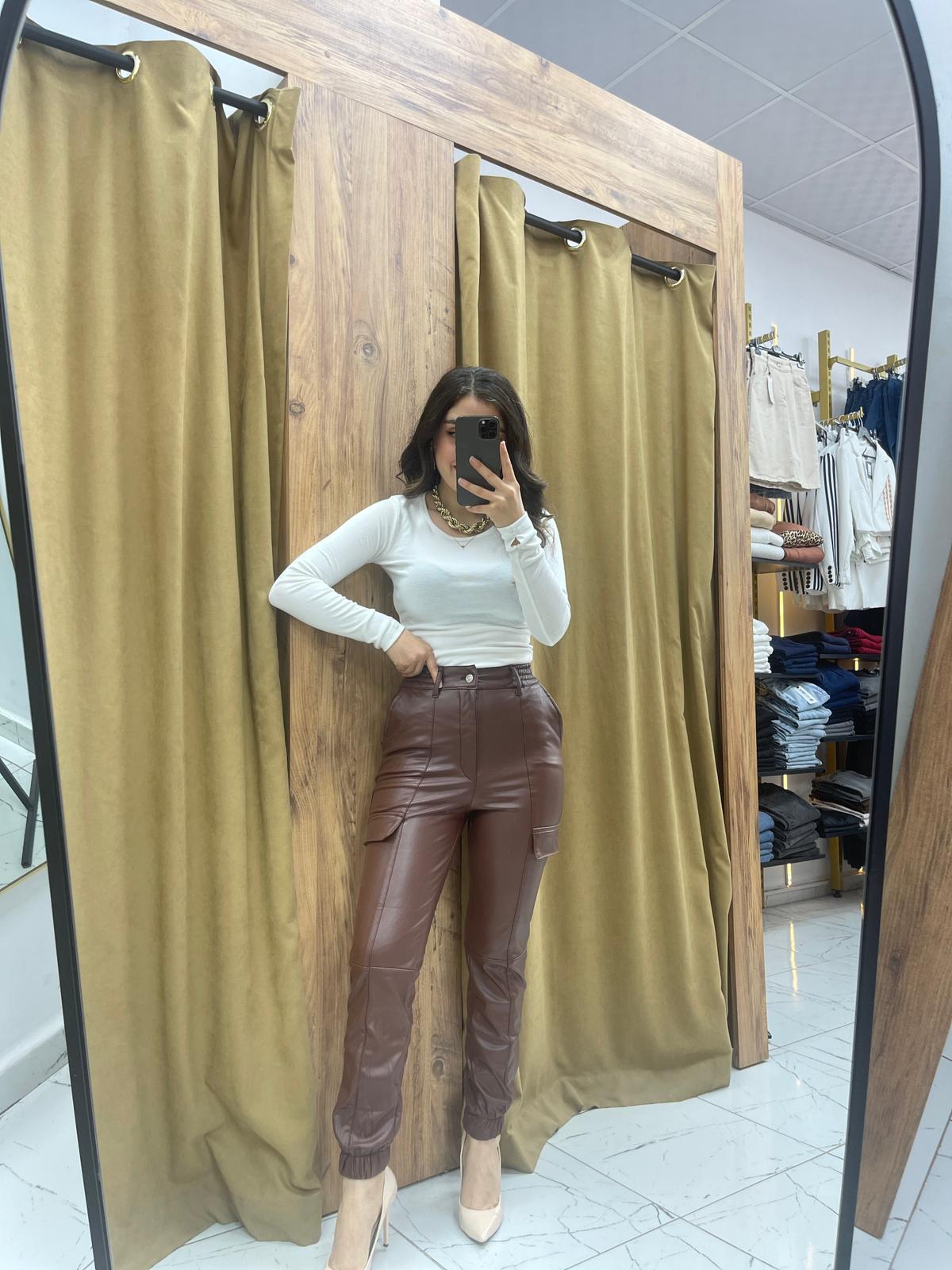 Avas Deri Pantolon  - Kahverengi