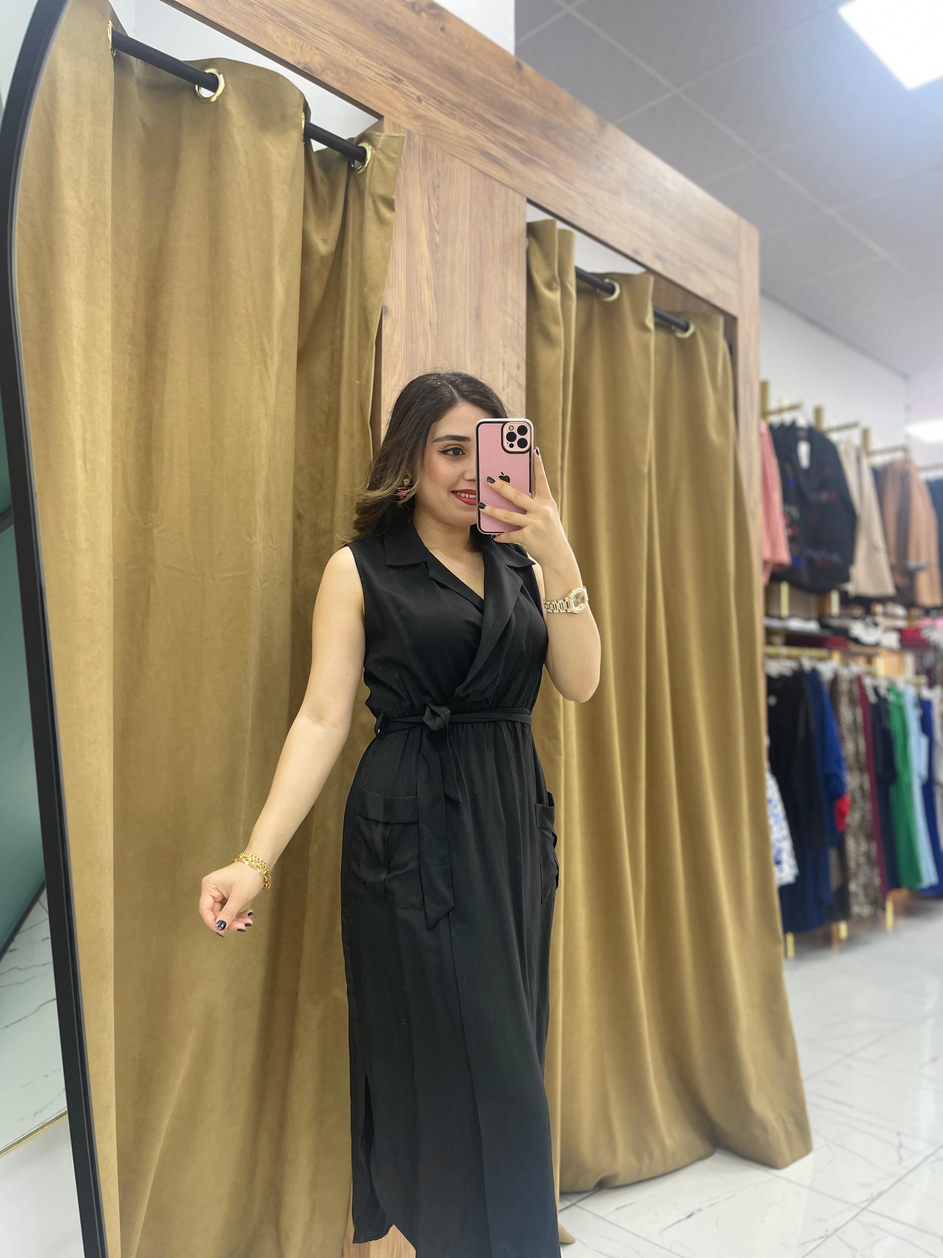 Nirins Yakalı Elbise - Siyah