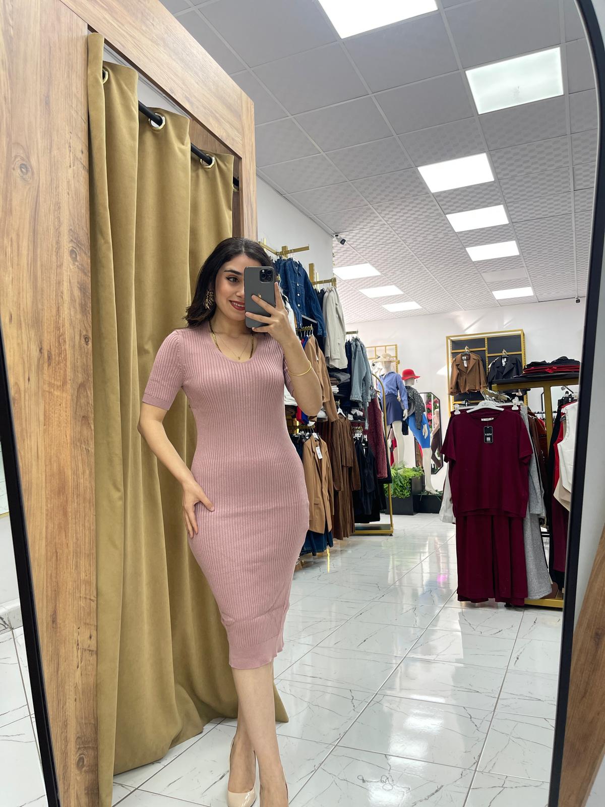 1 Alana 1 Bedava Rade Elbise  - Gül Kurusu