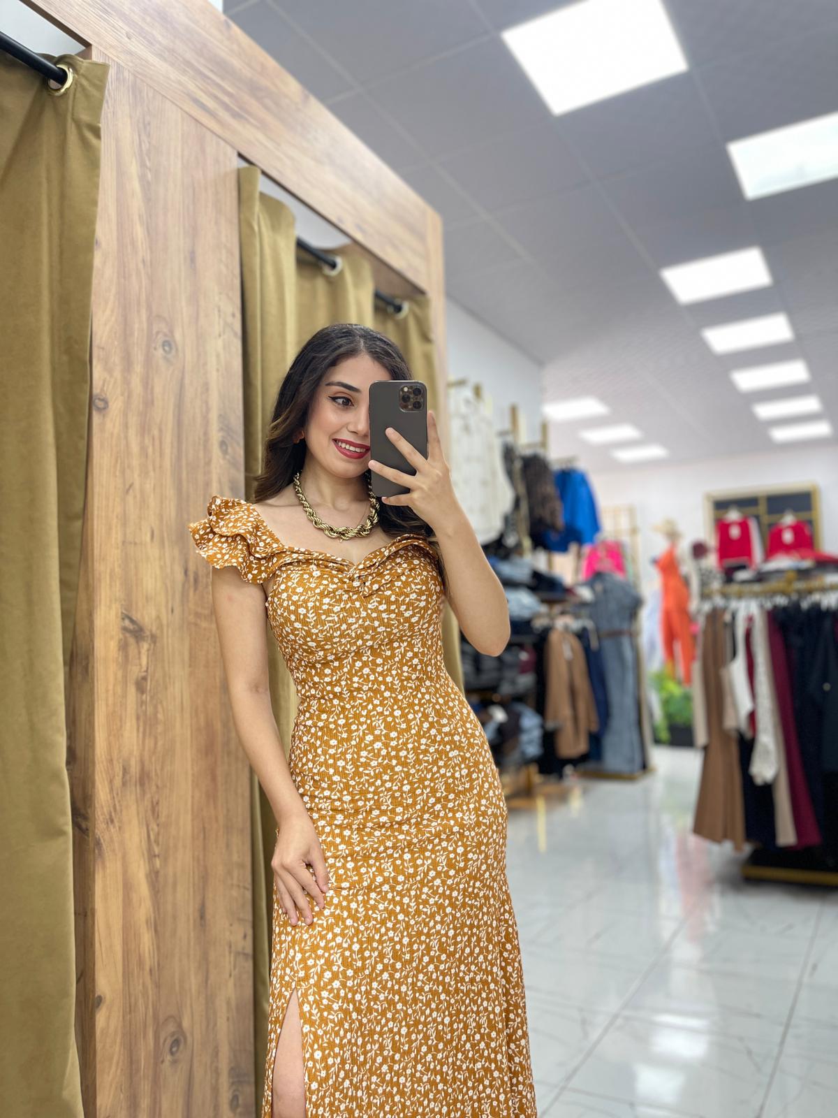 Elena Maxi Boy Elbise  - Kiremit