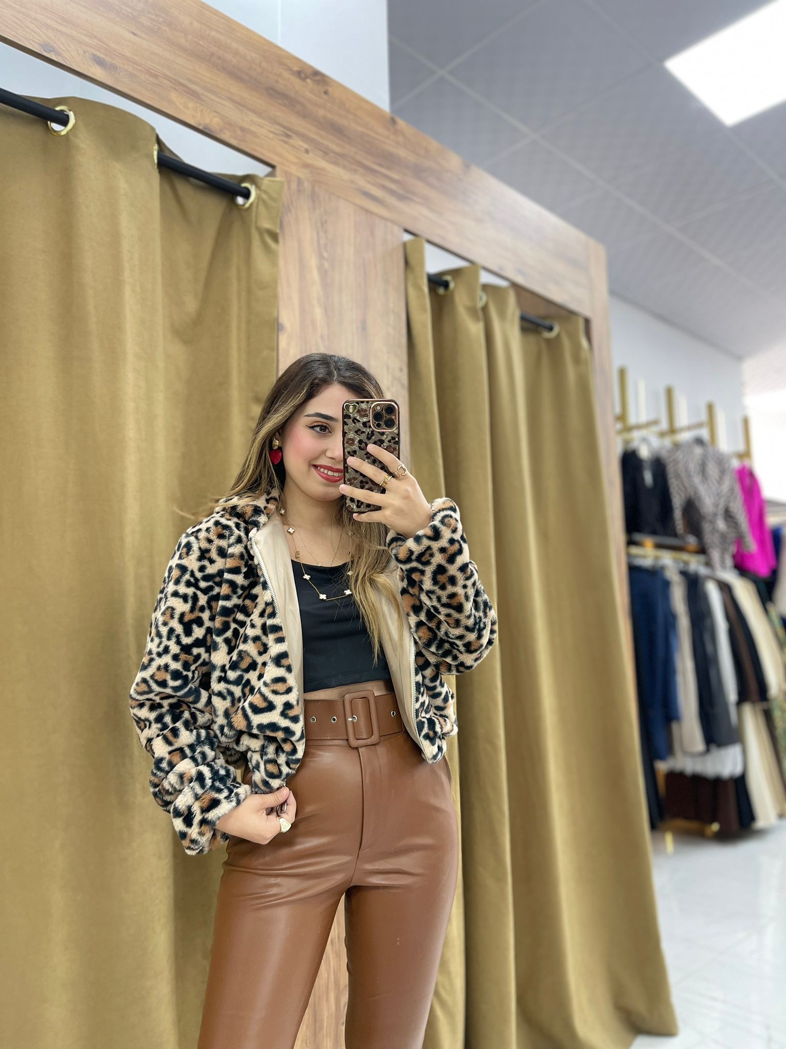 Yumoş Desenli Ceket  - Leopar Desen