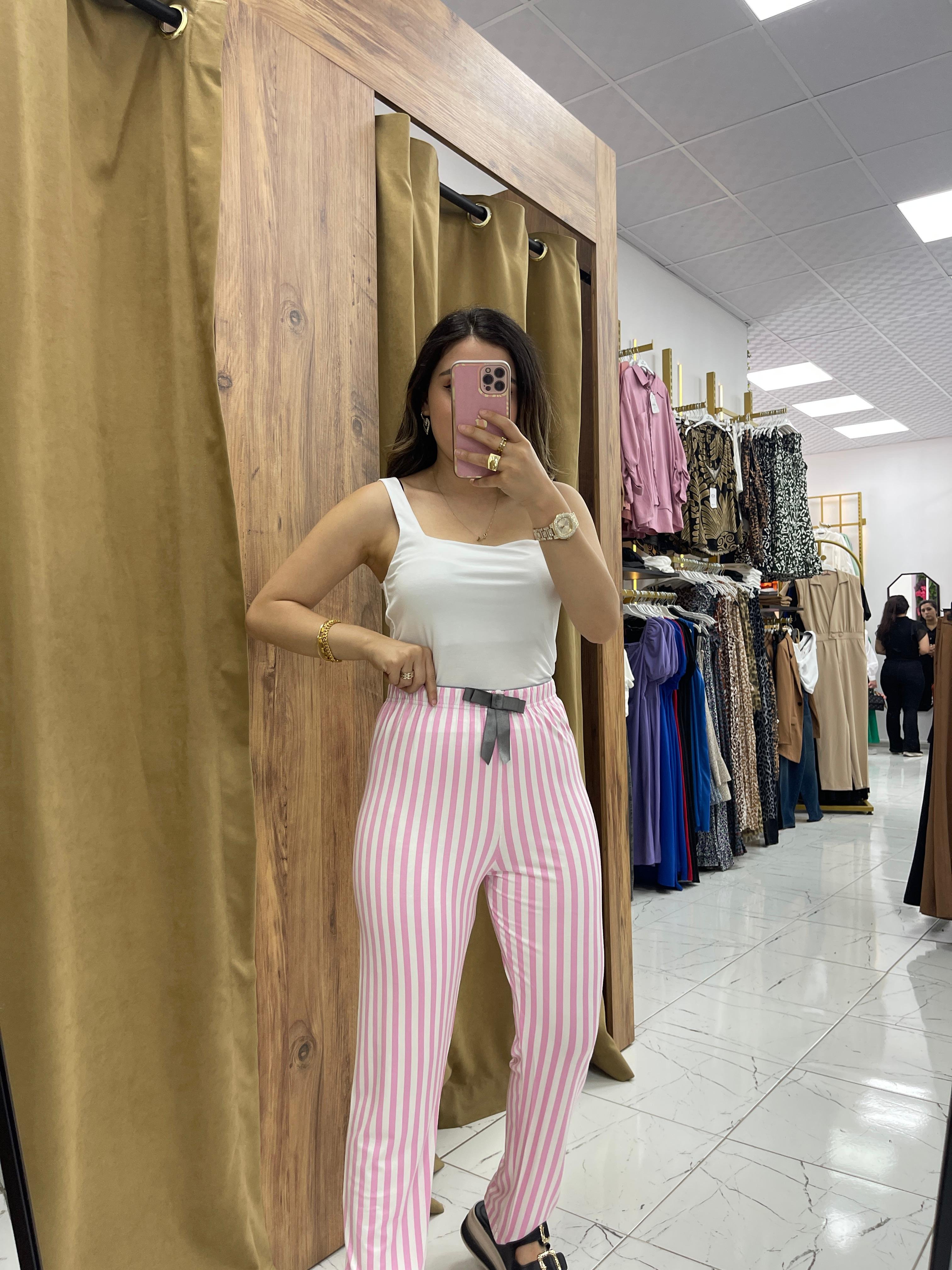 Çizgili Pijama - Pembe