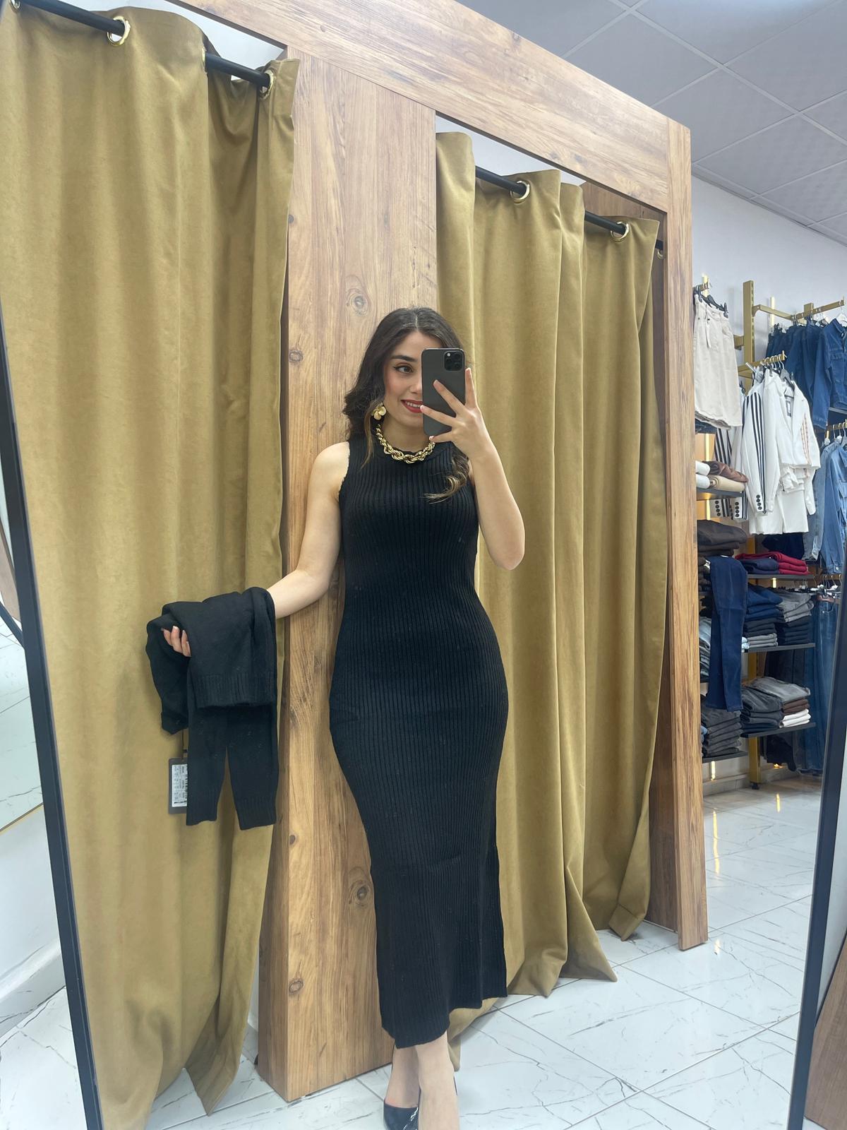 Axel Ceketli Elbise  - Siyah