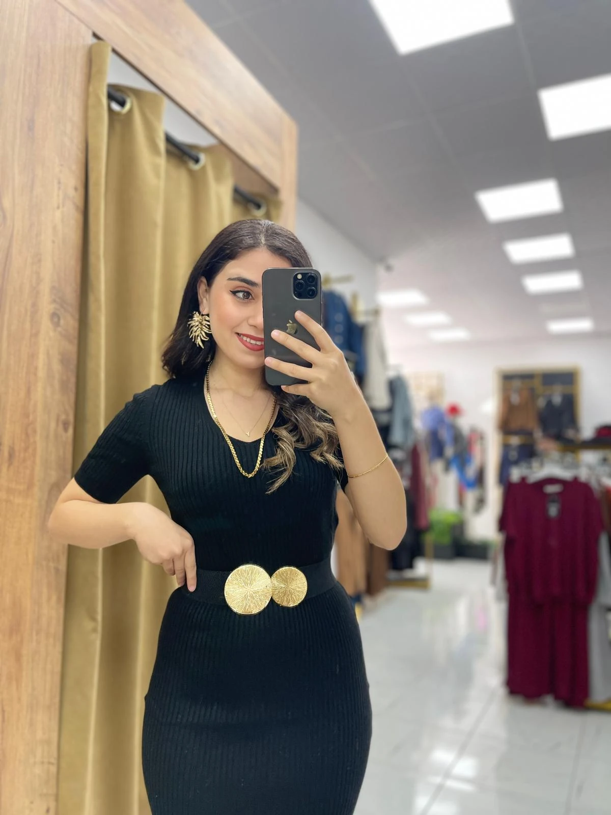 1 Alana 1 Bedava Rade Elbise  - Siyah