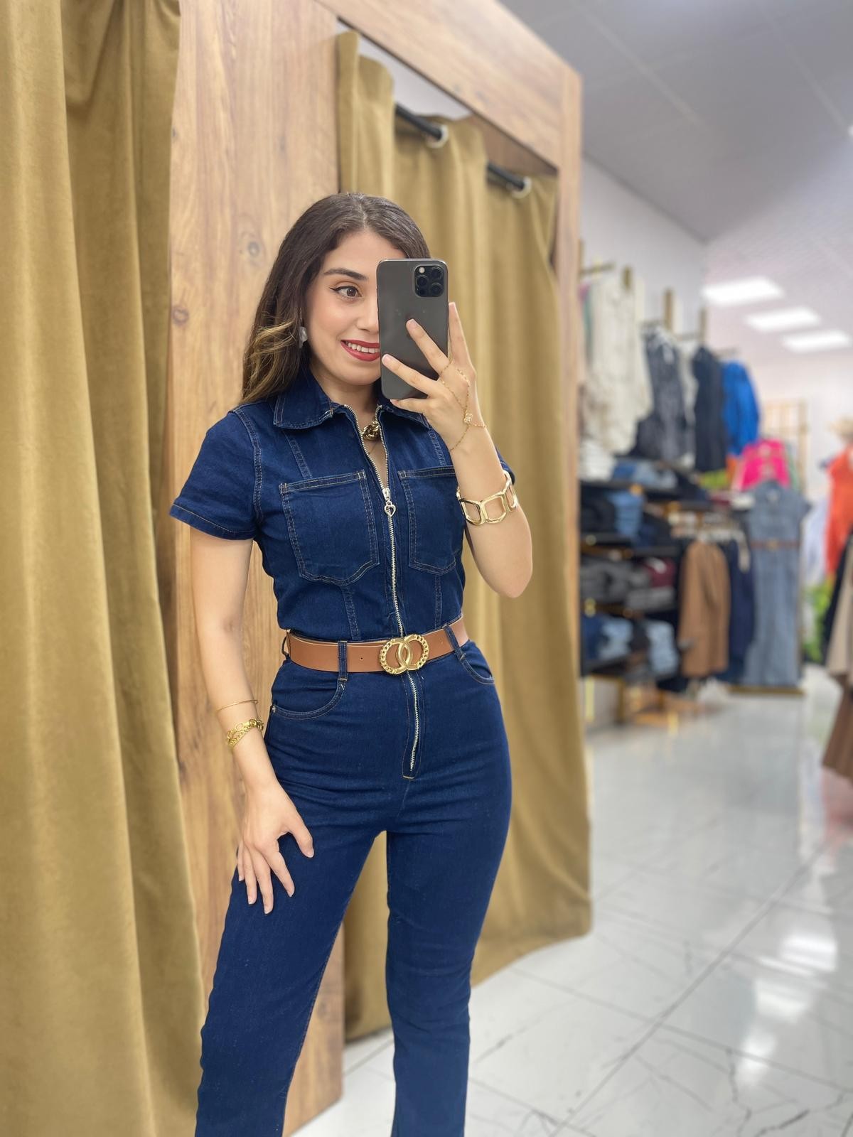 Moni Fermuarlı Kot Tulum
