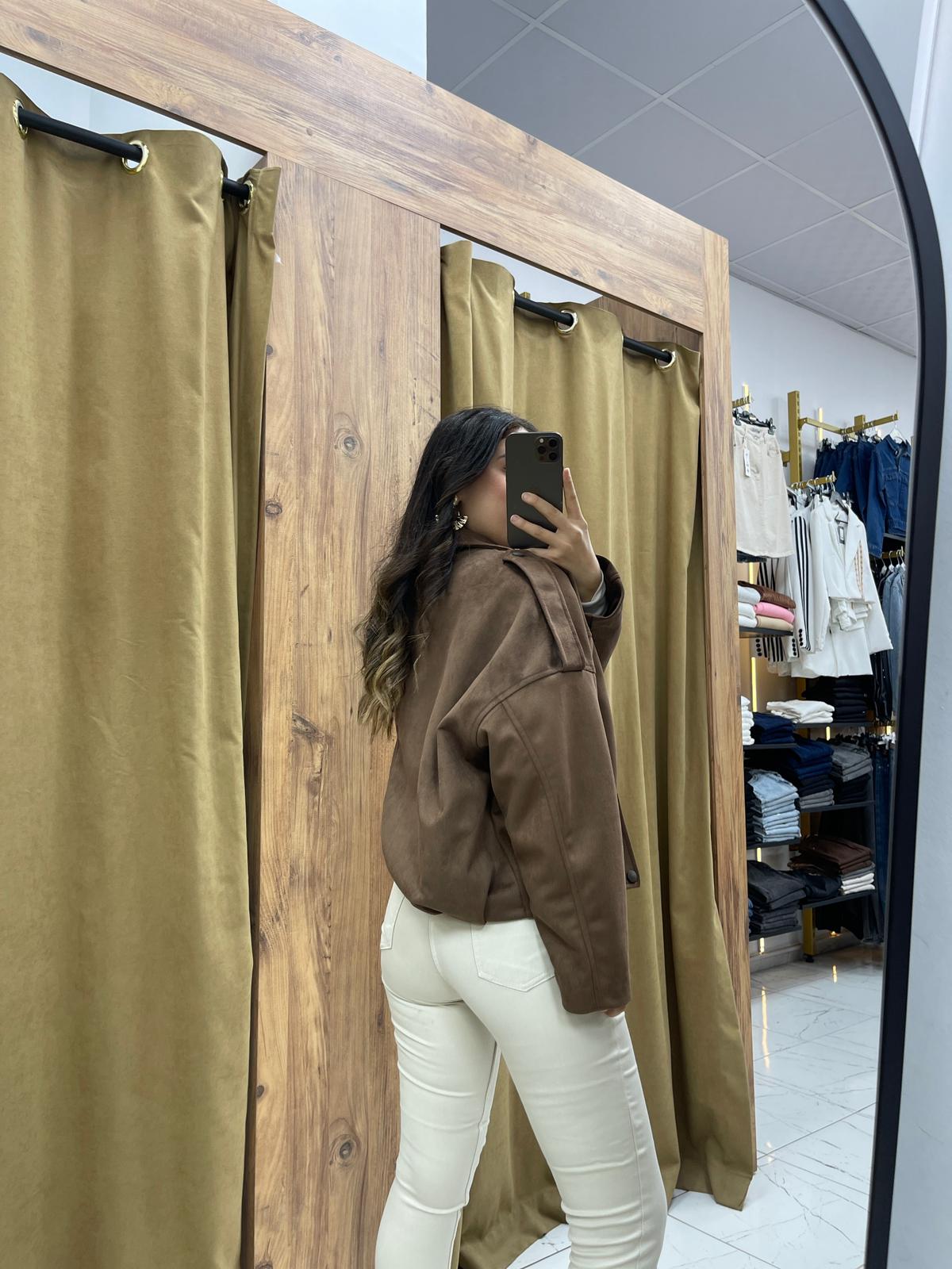 Süet Bomber Ceket  - Kahverengi