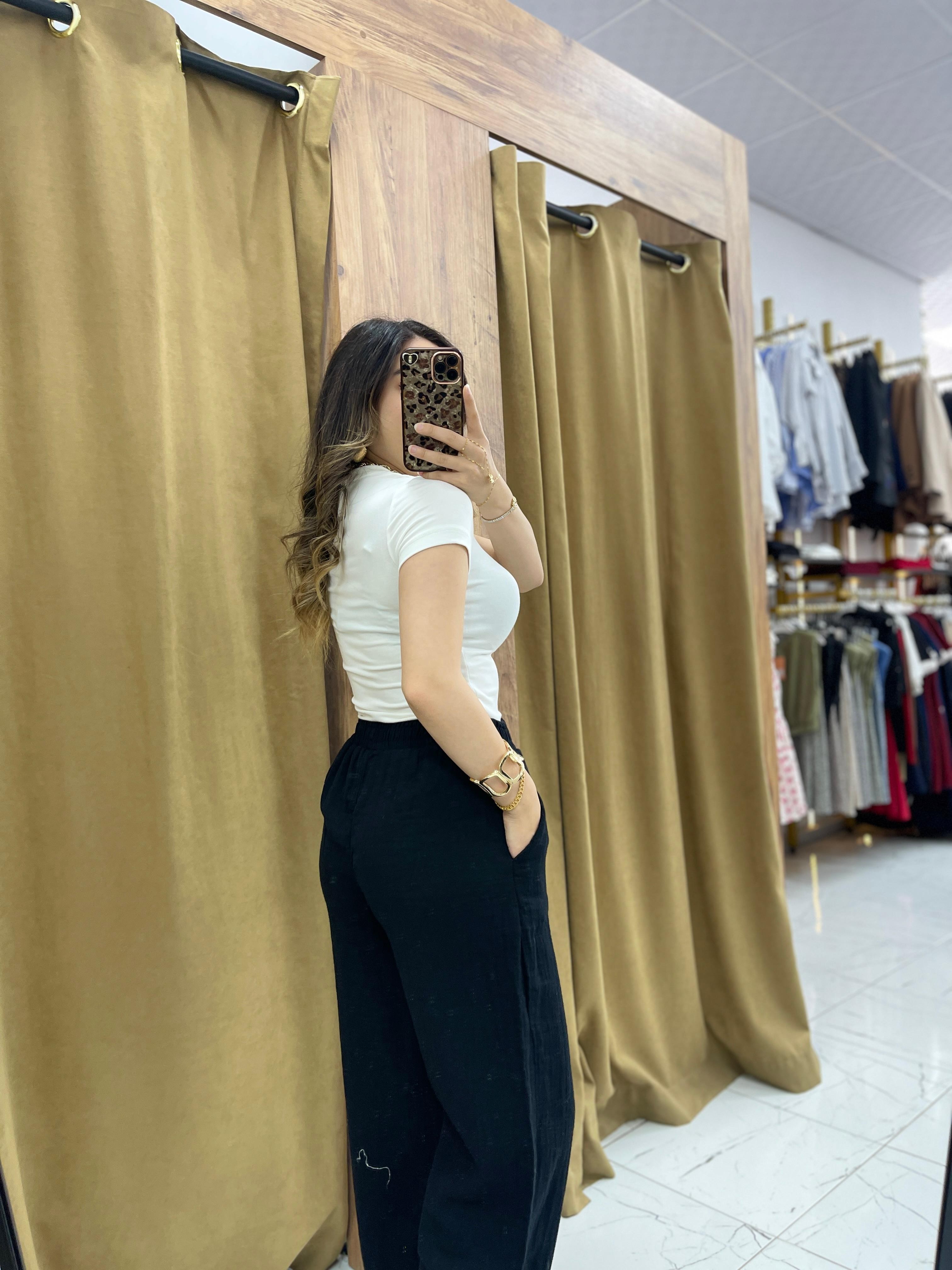 Muslin pantolon  - Siyah