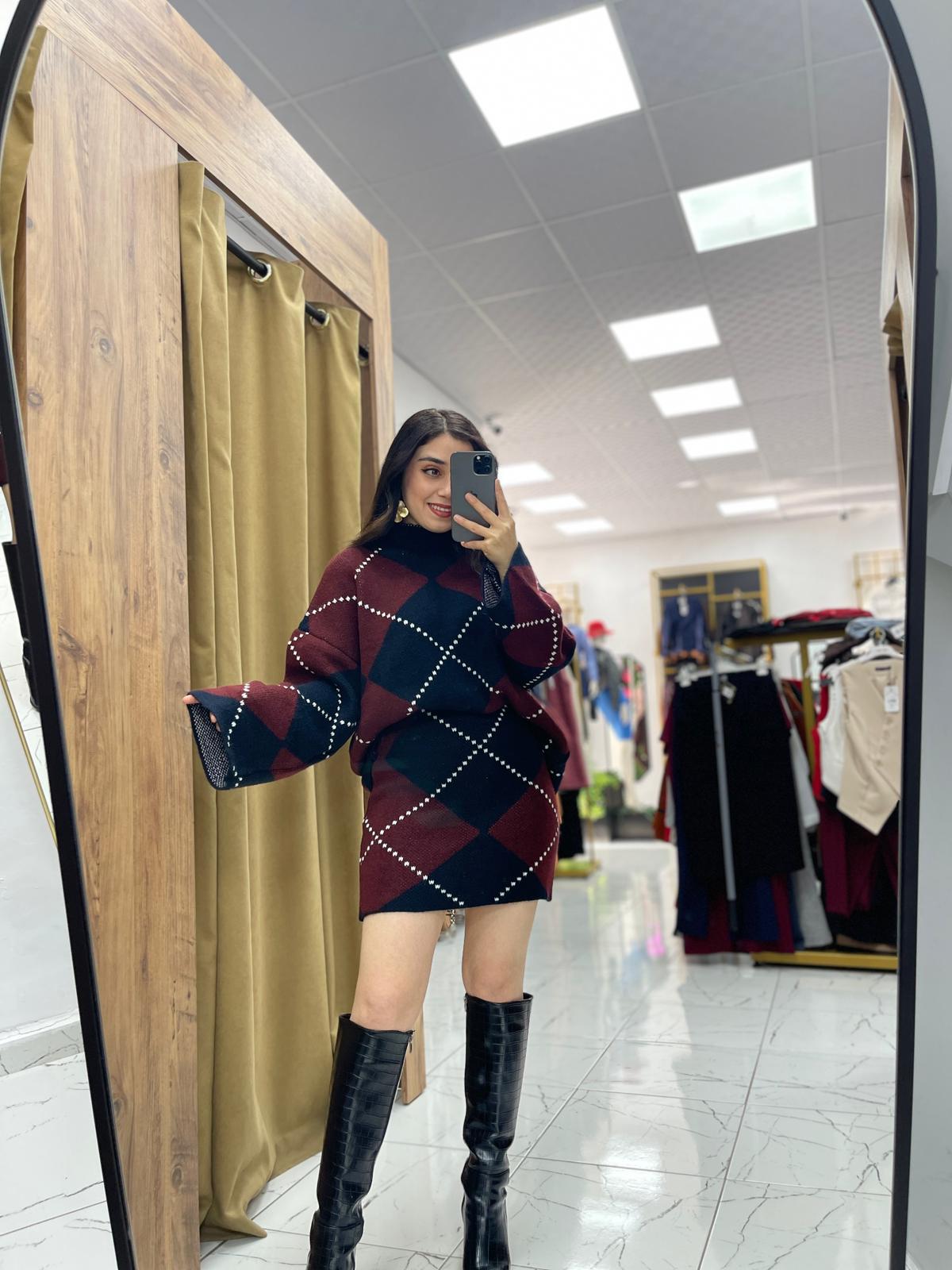 Kena Baklava Takım - Kiremit