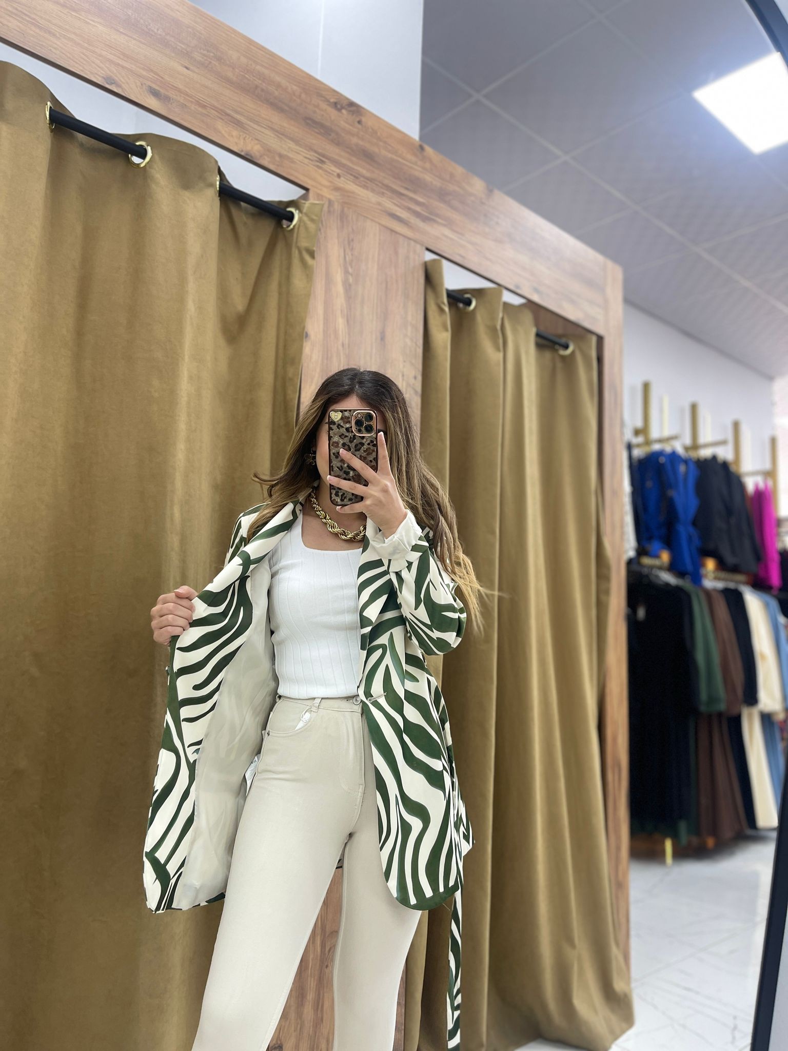 Saten Kumaş Blazer Ceket - Yeşil