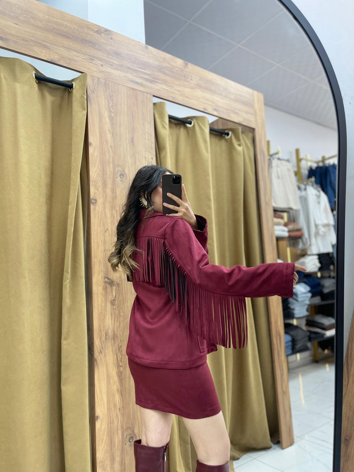 Desy  Süet Takım - Bordo