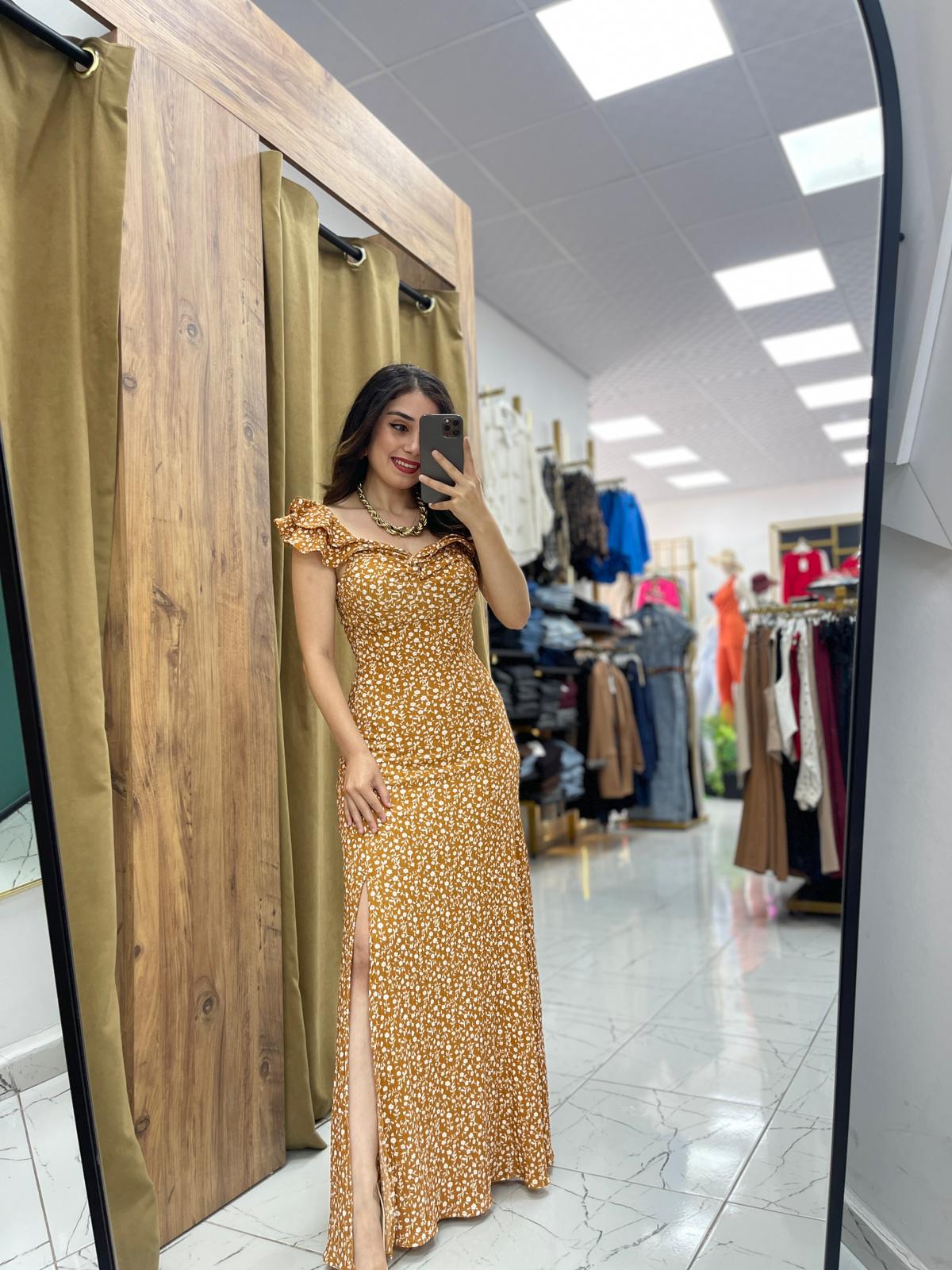 Elena Maxi Boy Elbise  - Kiremit