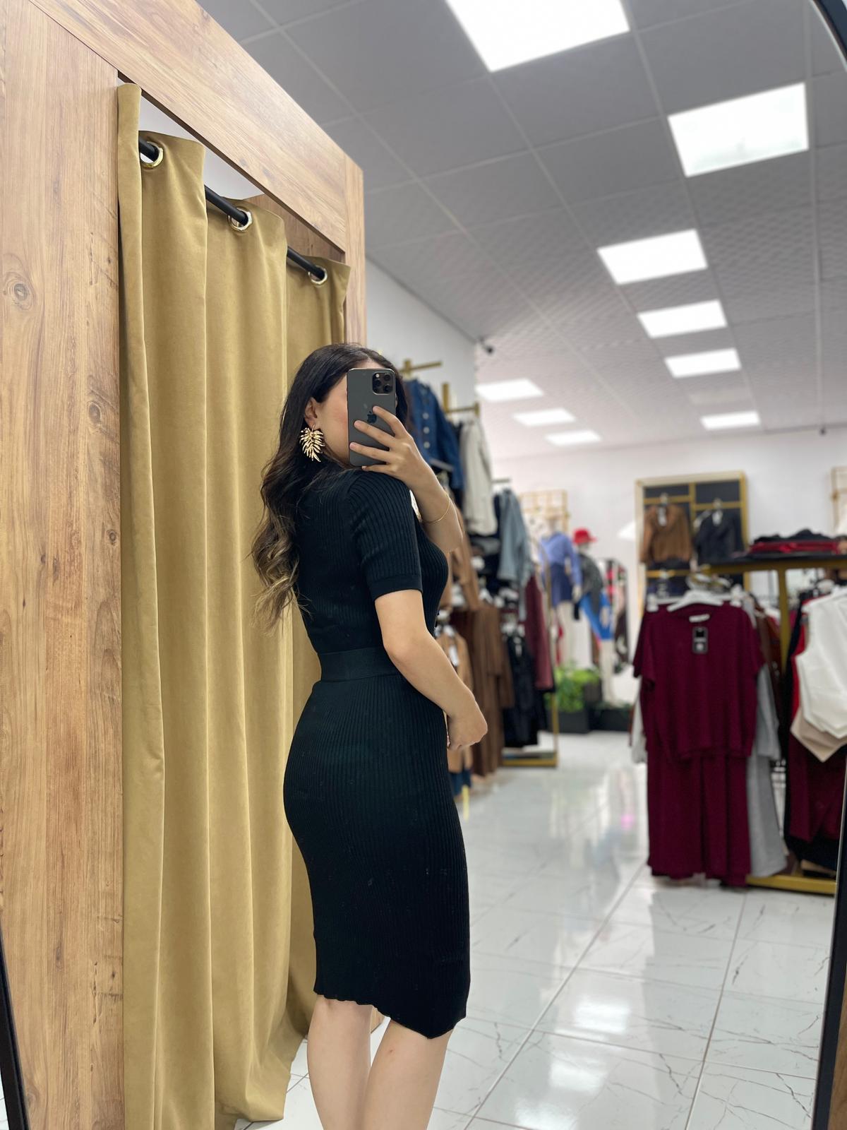 1 Alana 1 Bedava Rade Elbise  - Siyah