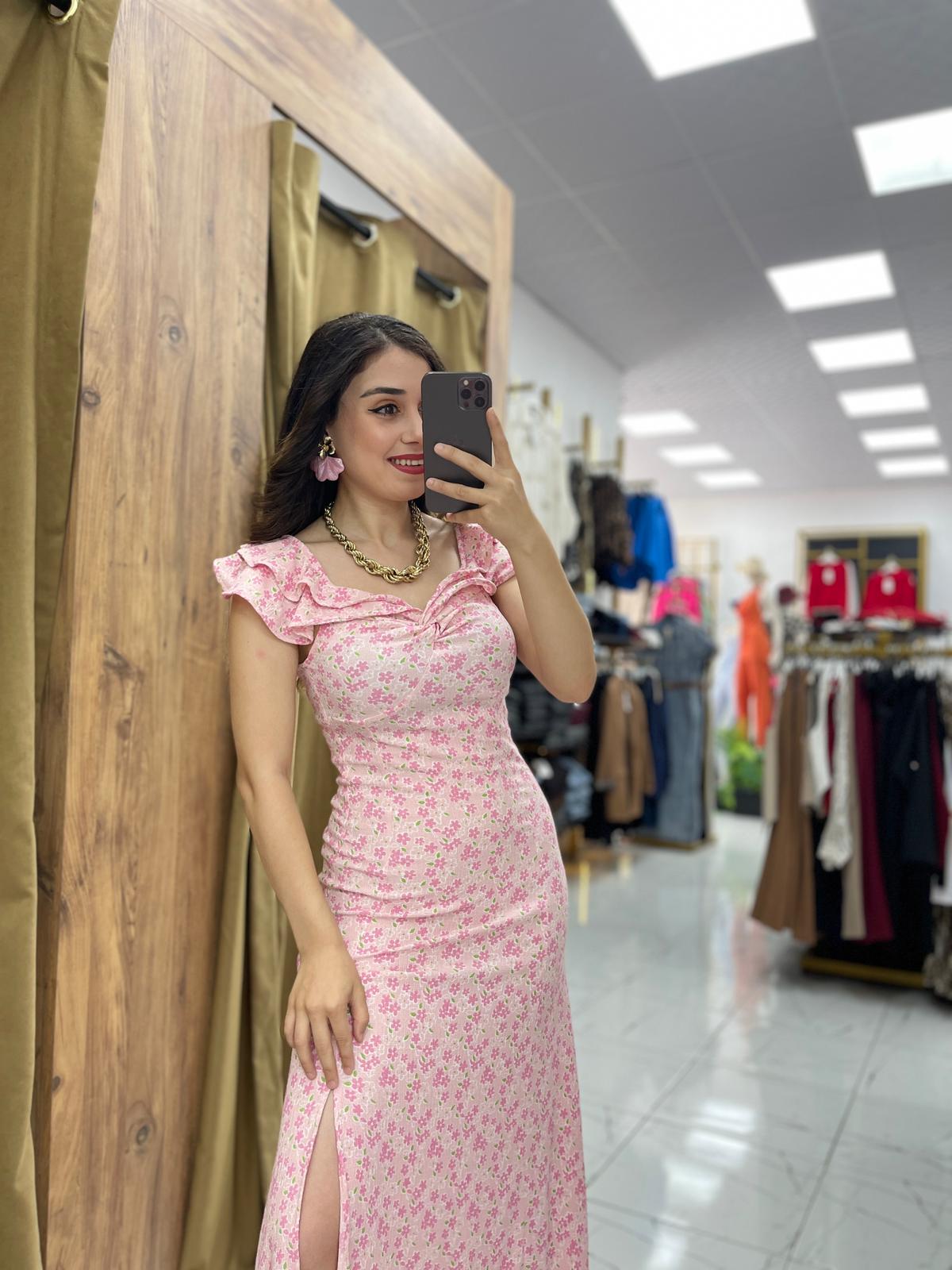 Elena Maxi Boy Elbise  - Pembe