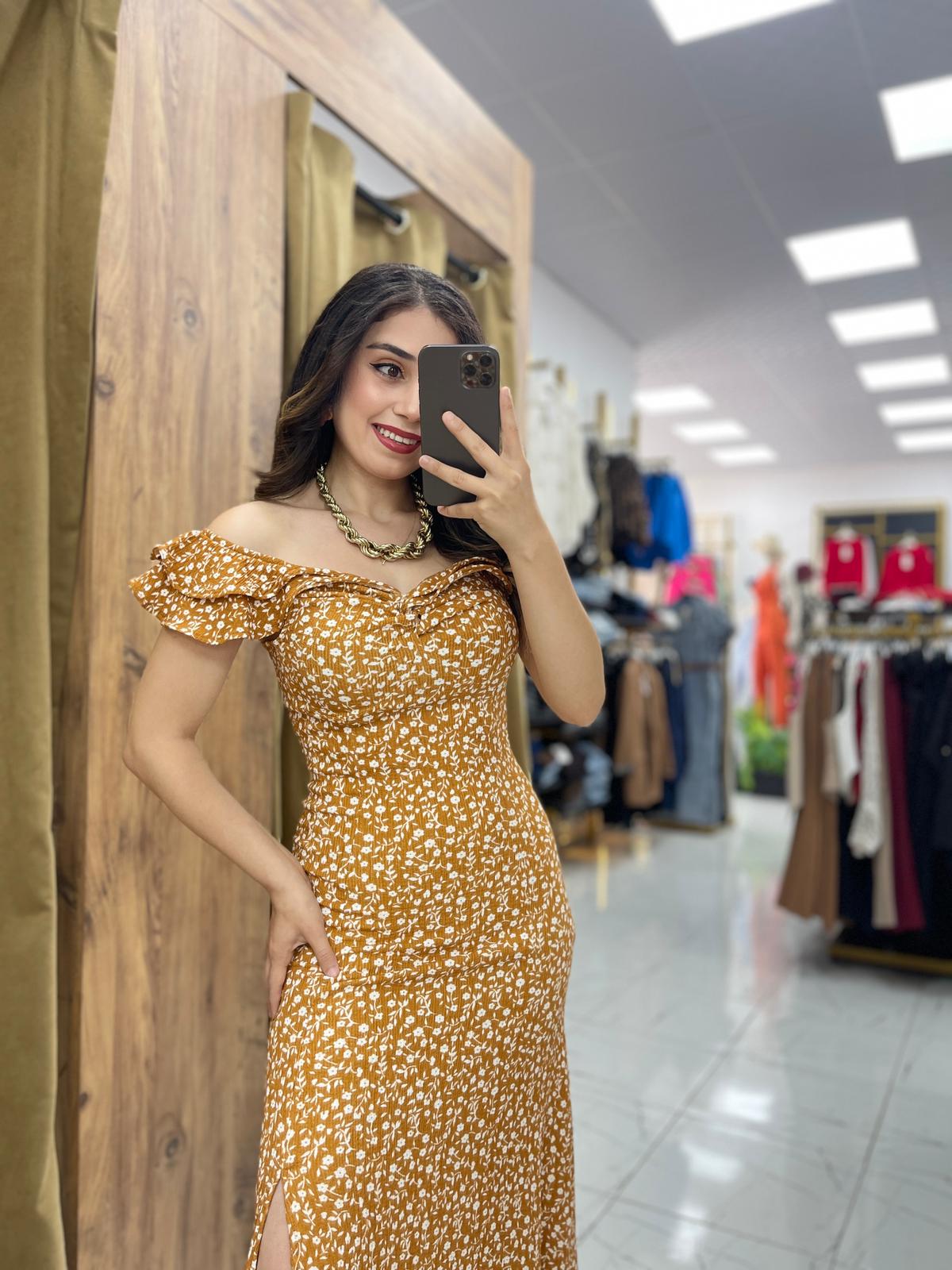 Elena Maxi Boy Elbise  - Kiremit