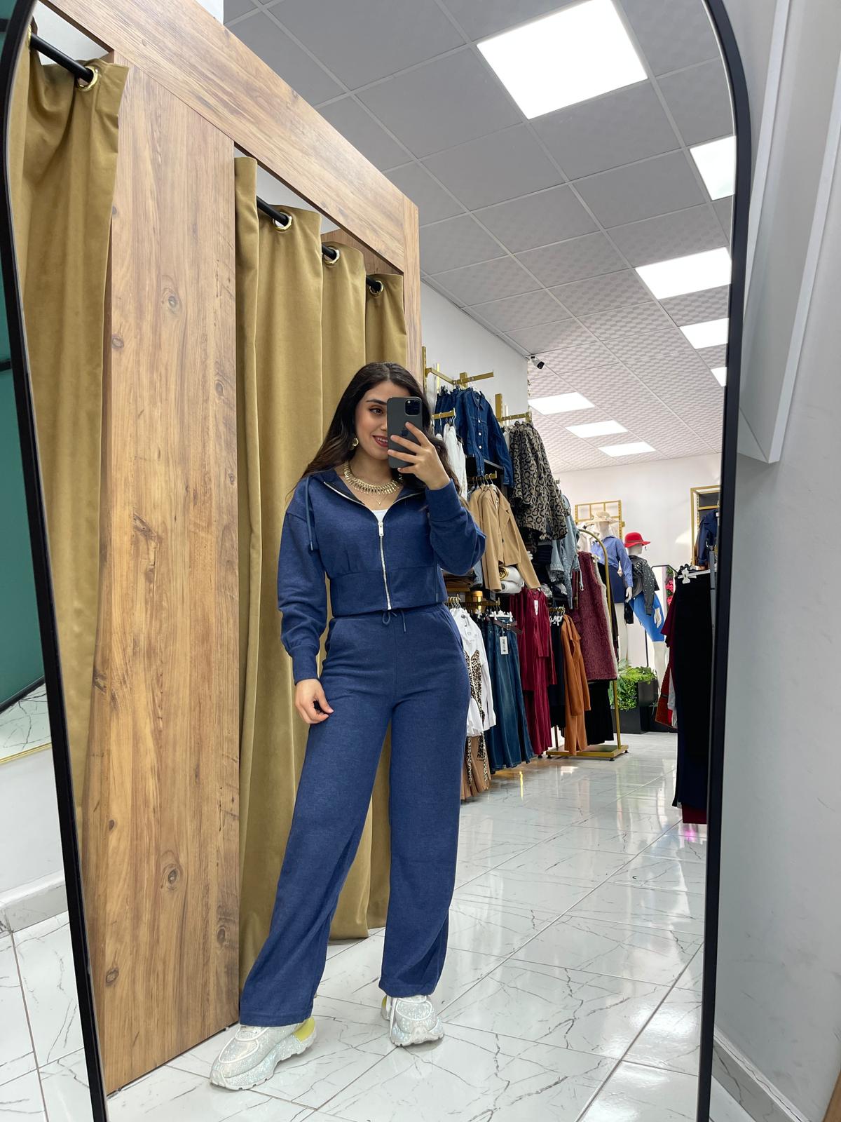 Yumoş Fitilli Kumaş Spor Takım  - Lacivert