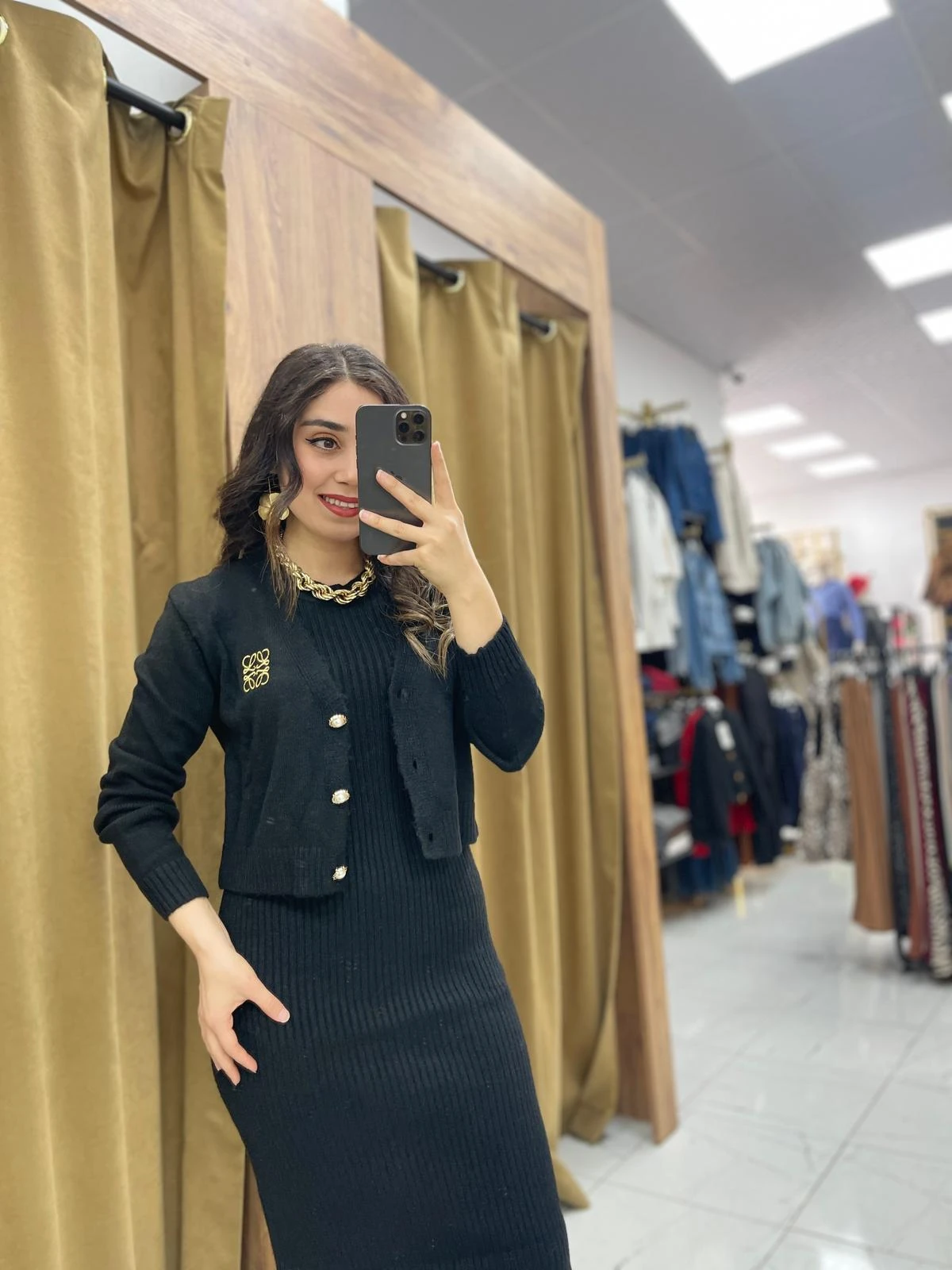 Axel Ceketli Elbise  - Siyah