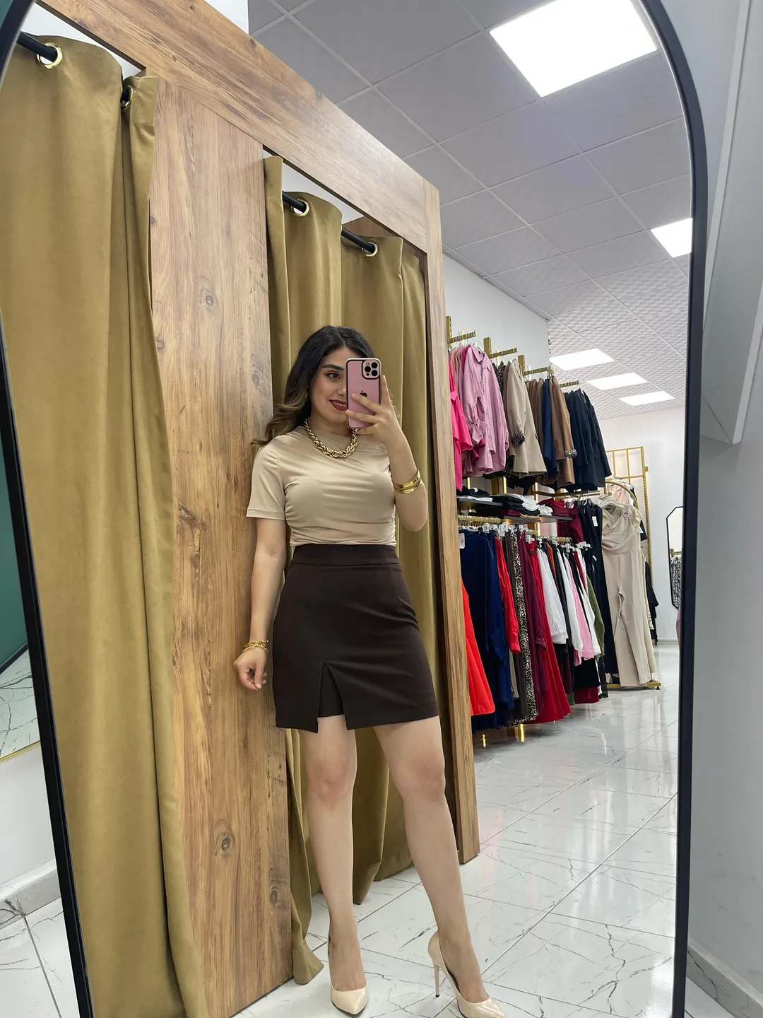 Romi  Şort Etek  - Acı Kahve