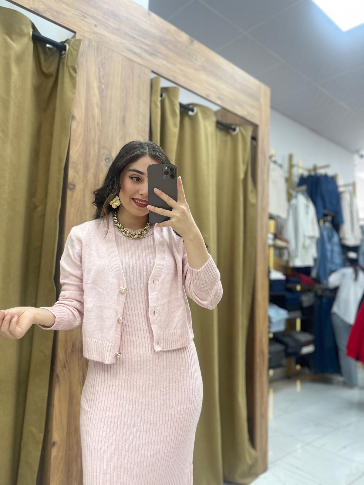 Axel Ceketli Elbise  - Pembe