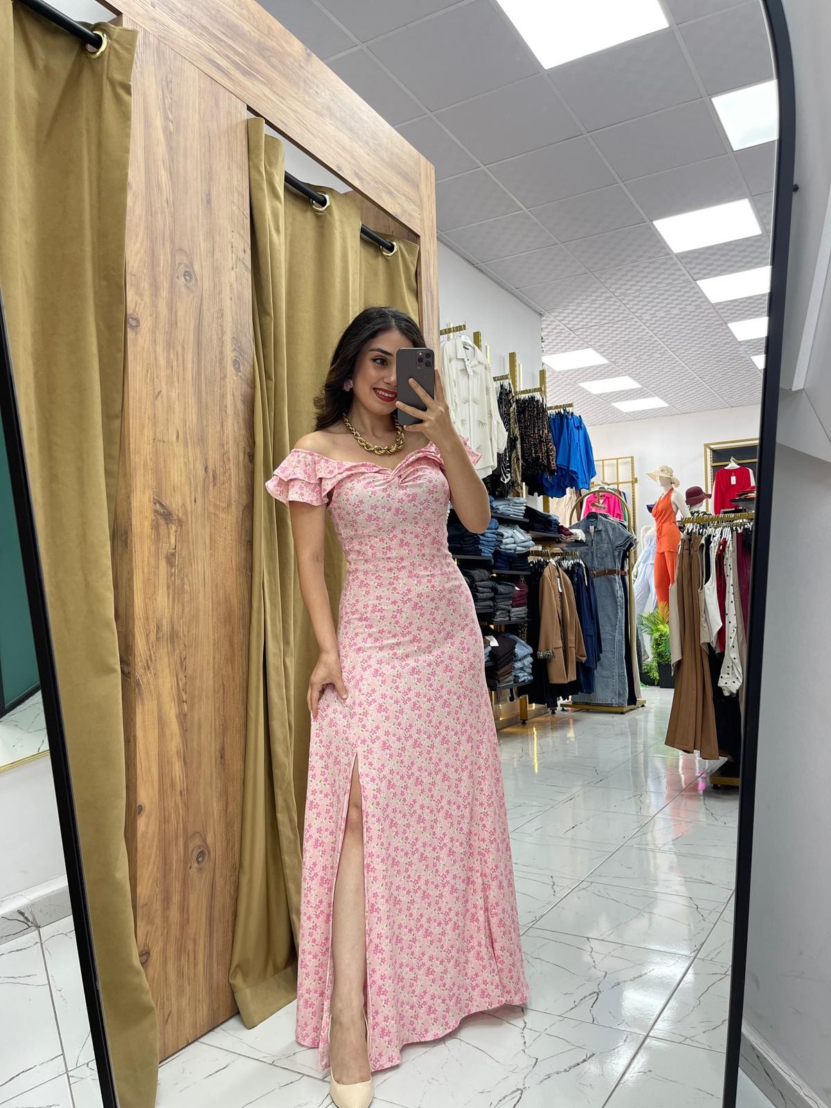 Elena Maxi Boy Elbise  - Pembe