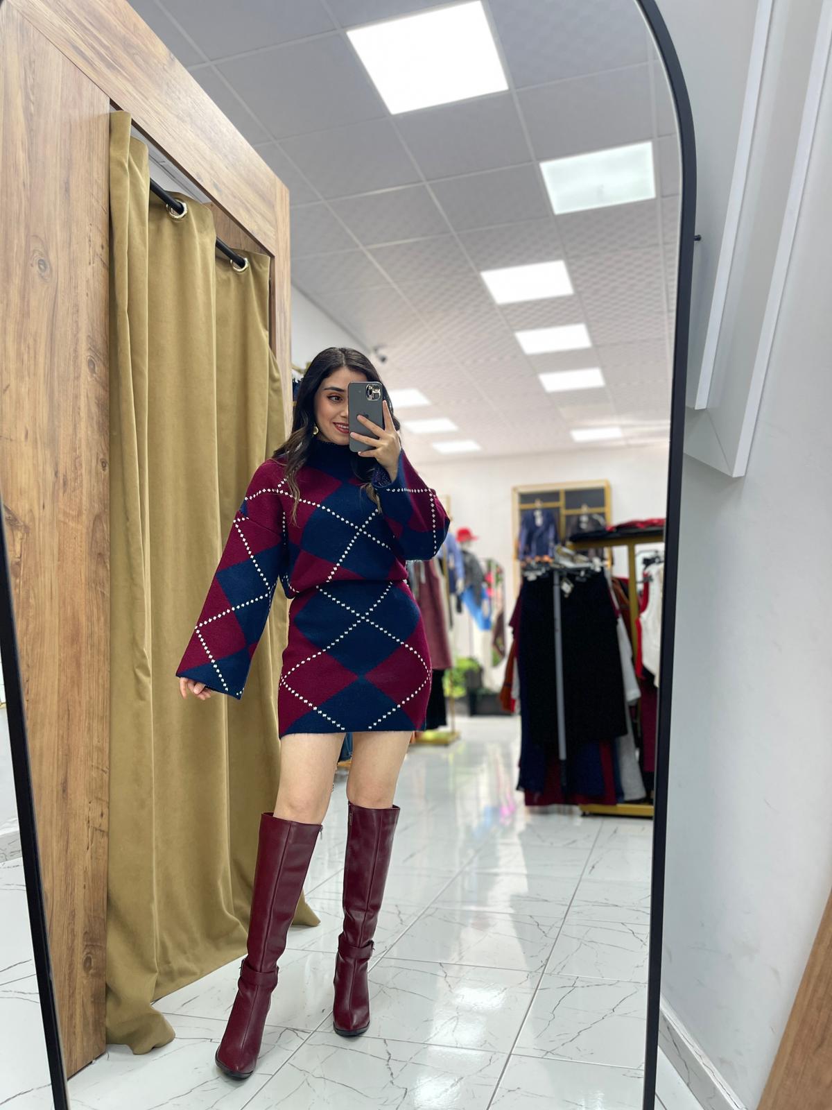 Kena Baklava Takım - Bordo