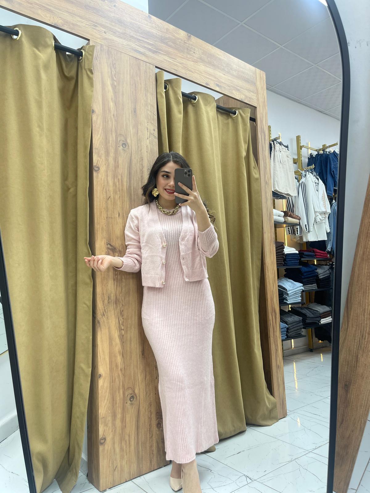 Axel Ceketli Elbise  - Pembe