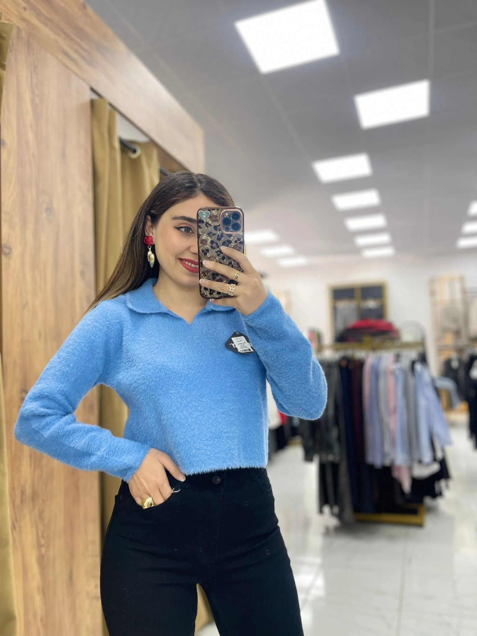 Polo Yaka Yumoş Kazak - Bebe Mavisi