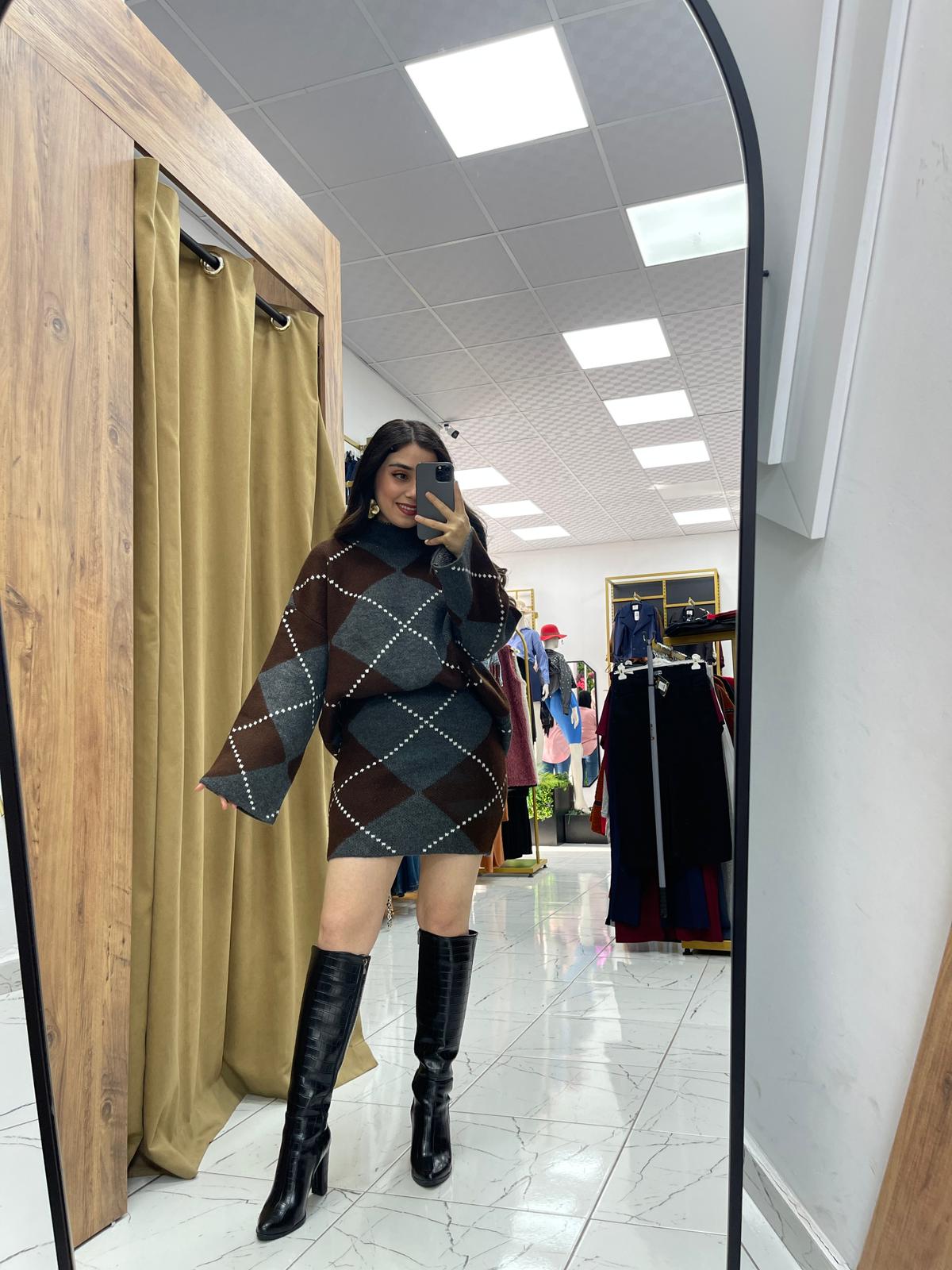 Kena Baklava Takım - Gri