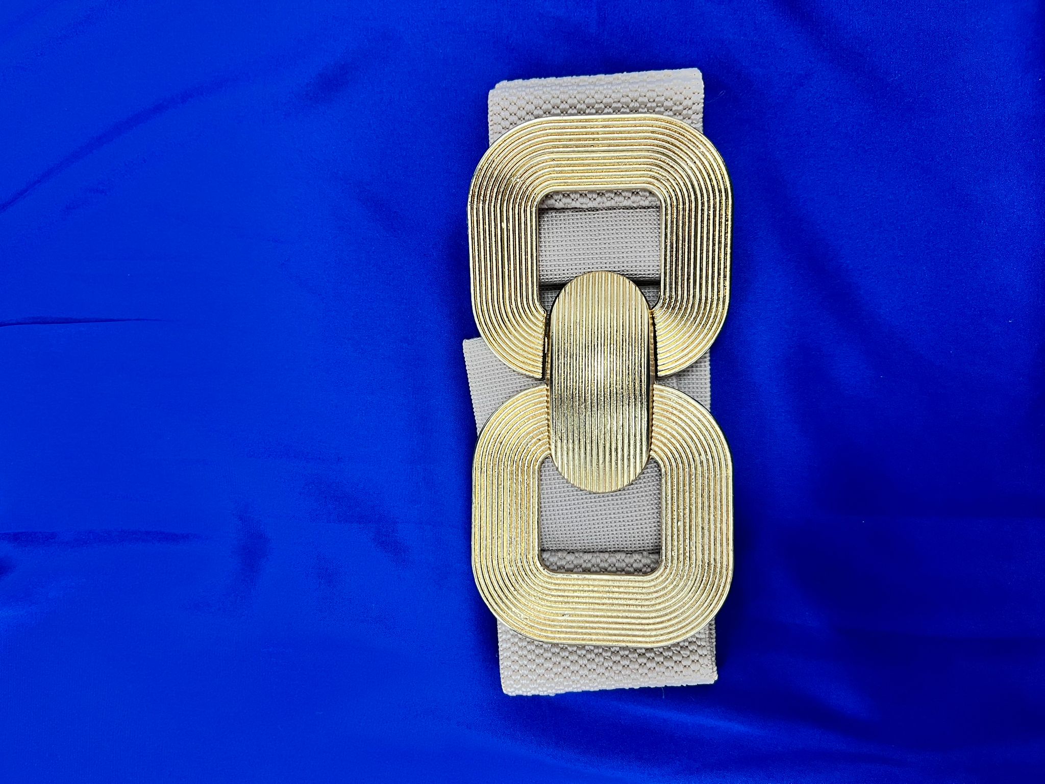 Lastikli Kare Kemer  - Krem