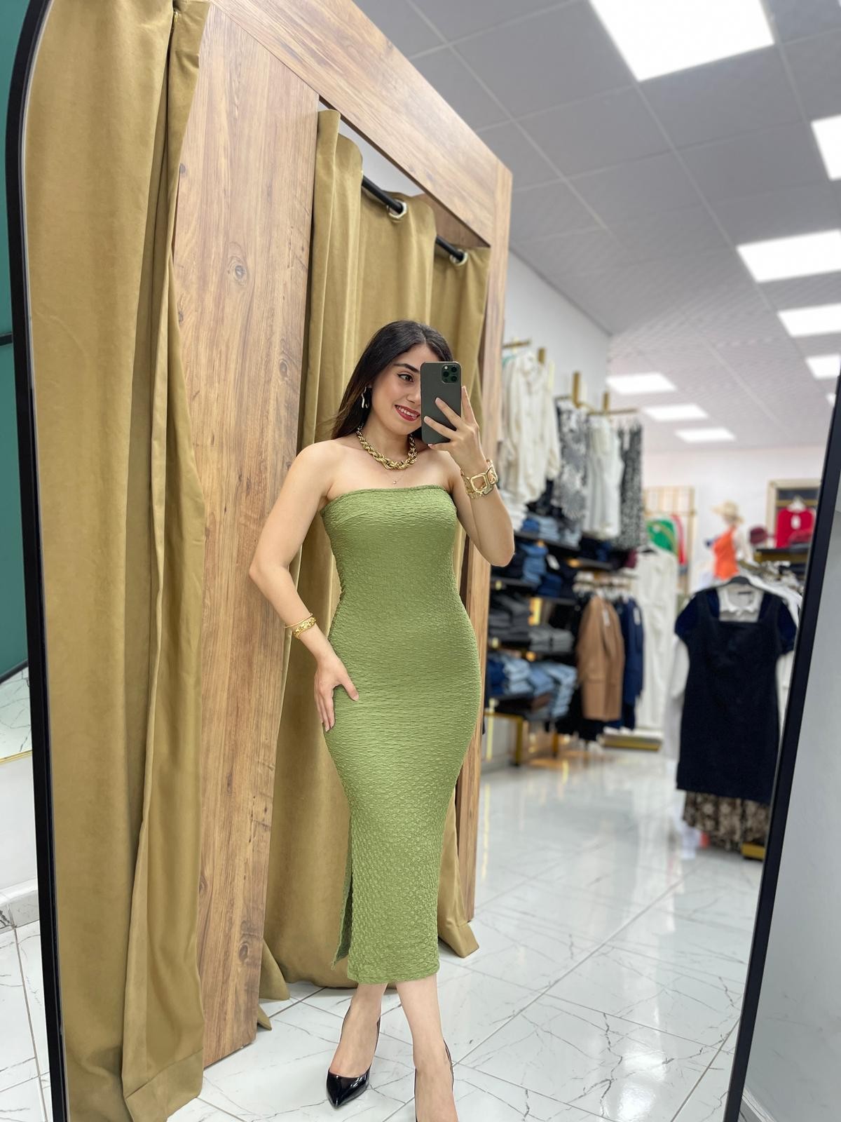 Beyda Elbise  - Yeşil