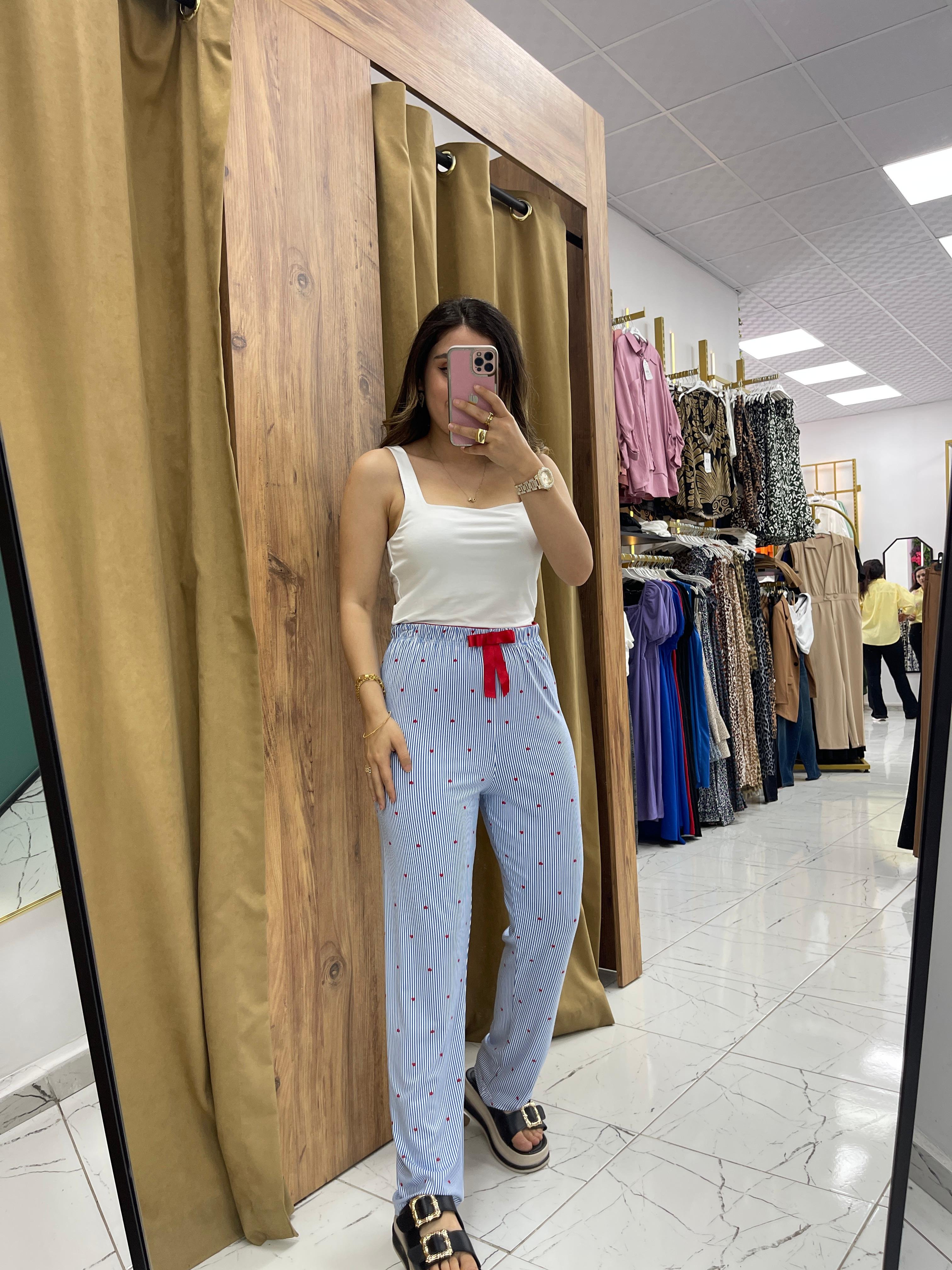 Çizgili Pijama - Mavi