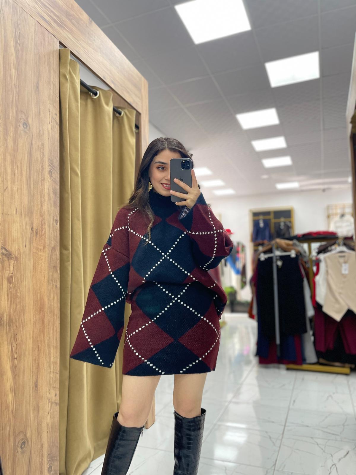 Kena Baklava Takım - Kiremit