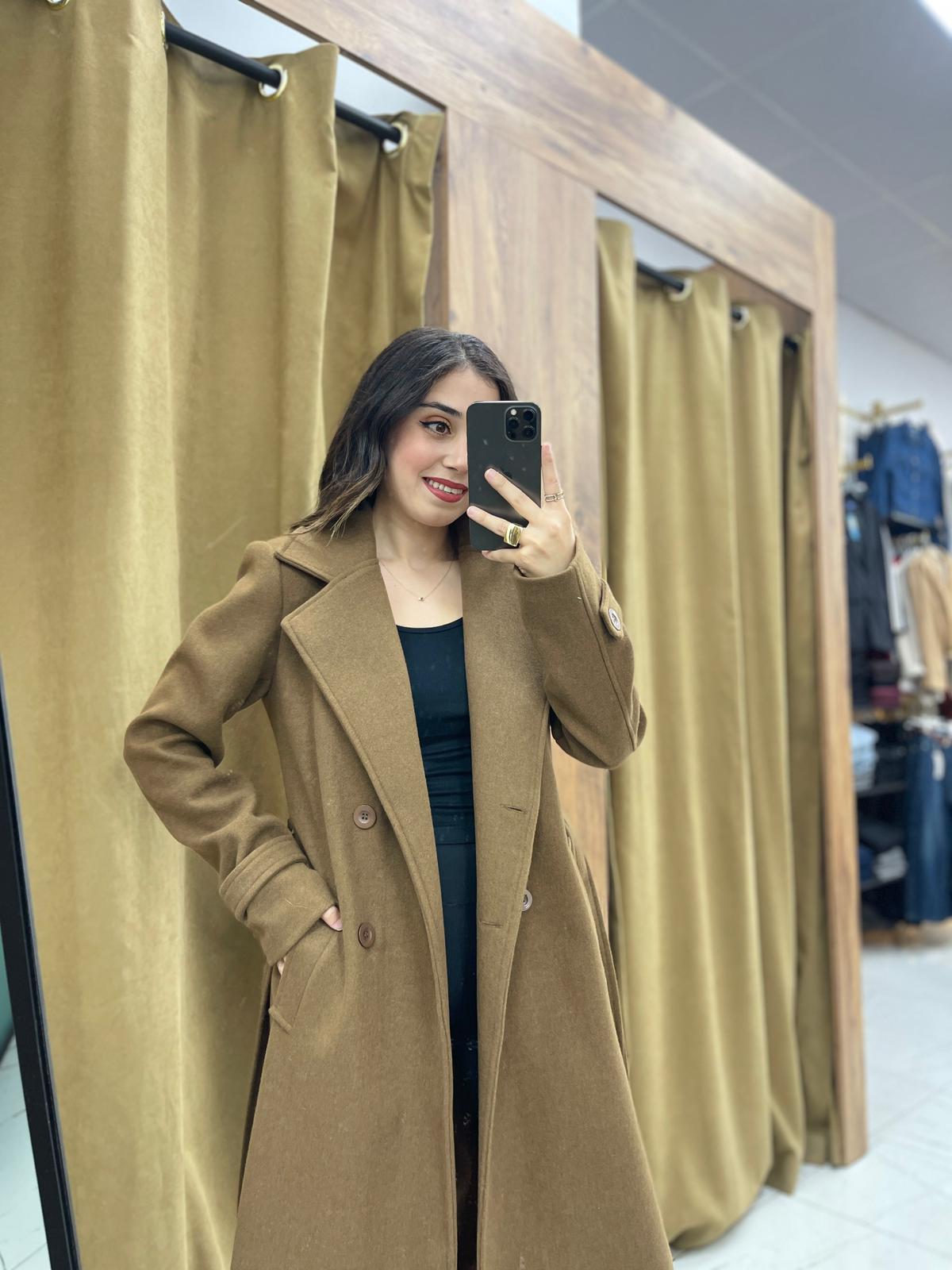 Soft Kaşe Kaban  - Kahverengi