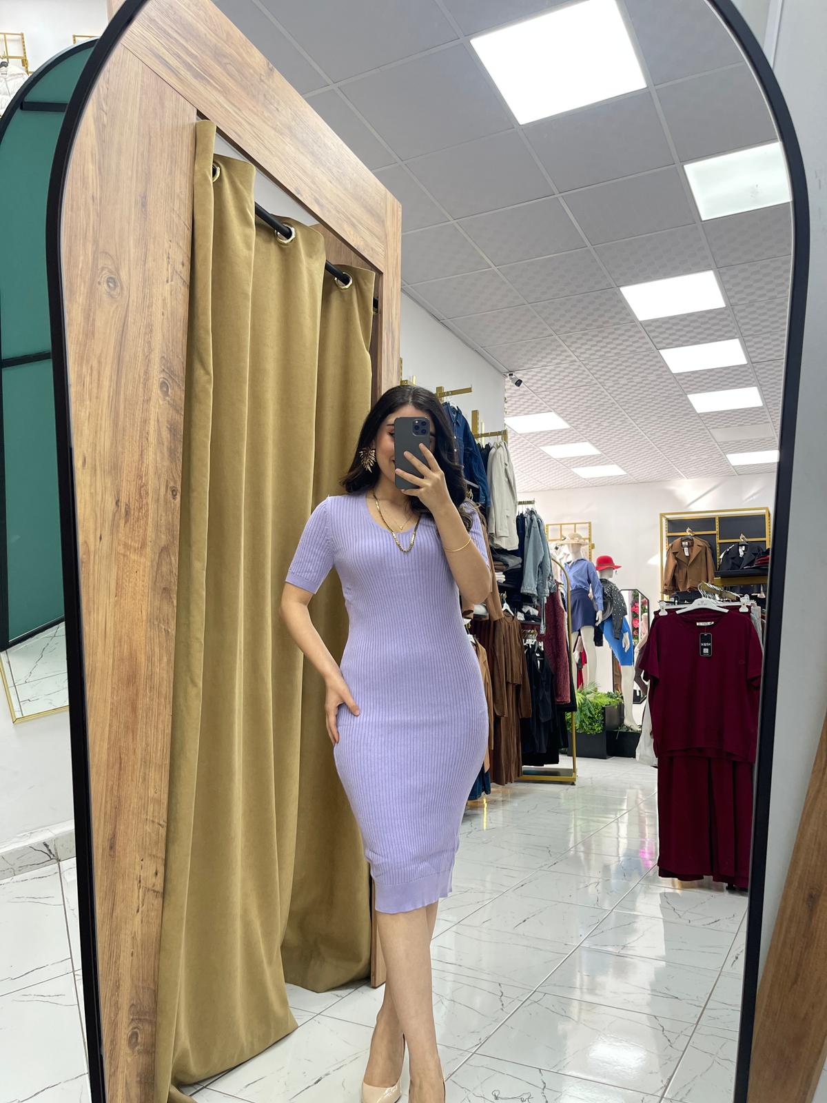 1 Alana 1 Bedava Rade Elbise  - Lila