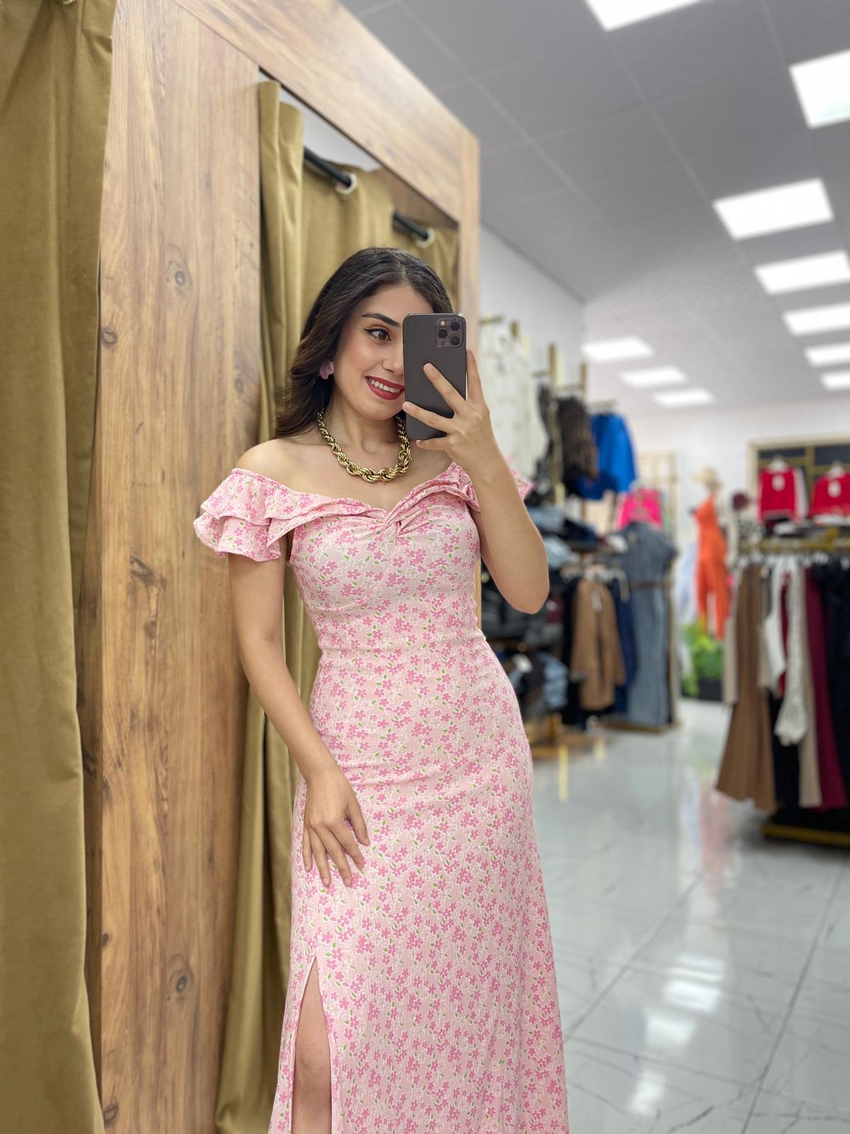 Elena Maxi Boy Elbise  - Pembe