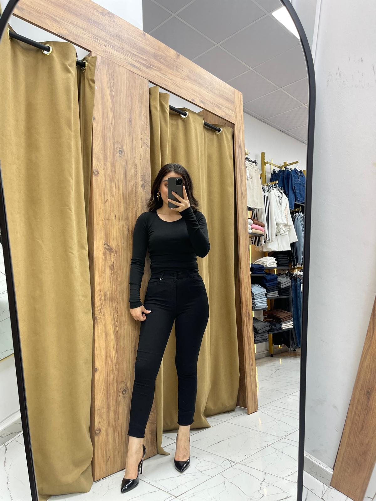 Suen Likralı Dar Paça Kot Pantolon - Siyah