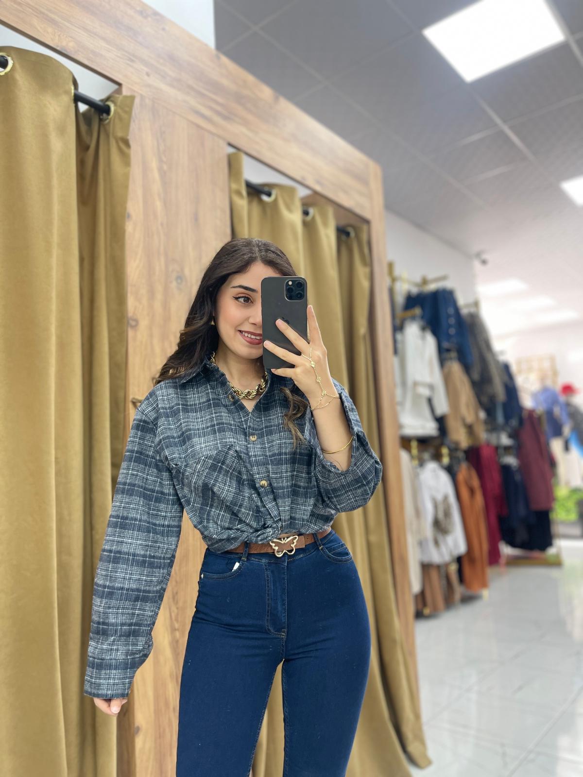 Ekose Gömlek  - Mavi