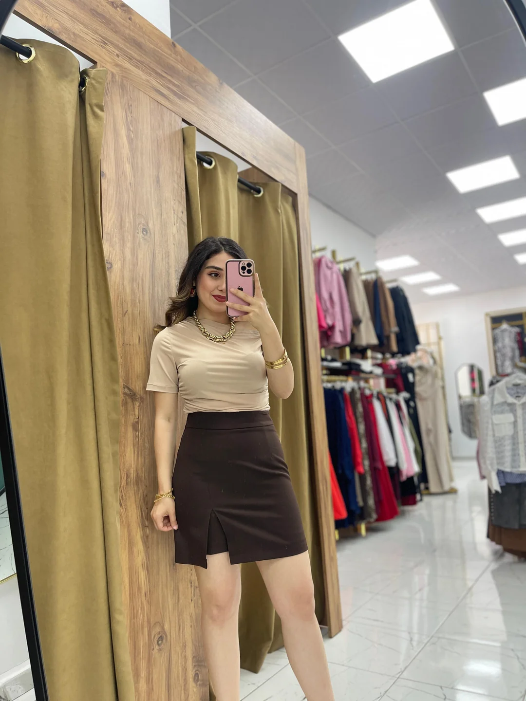 Romi  Şort Etek  - Acı Kahve